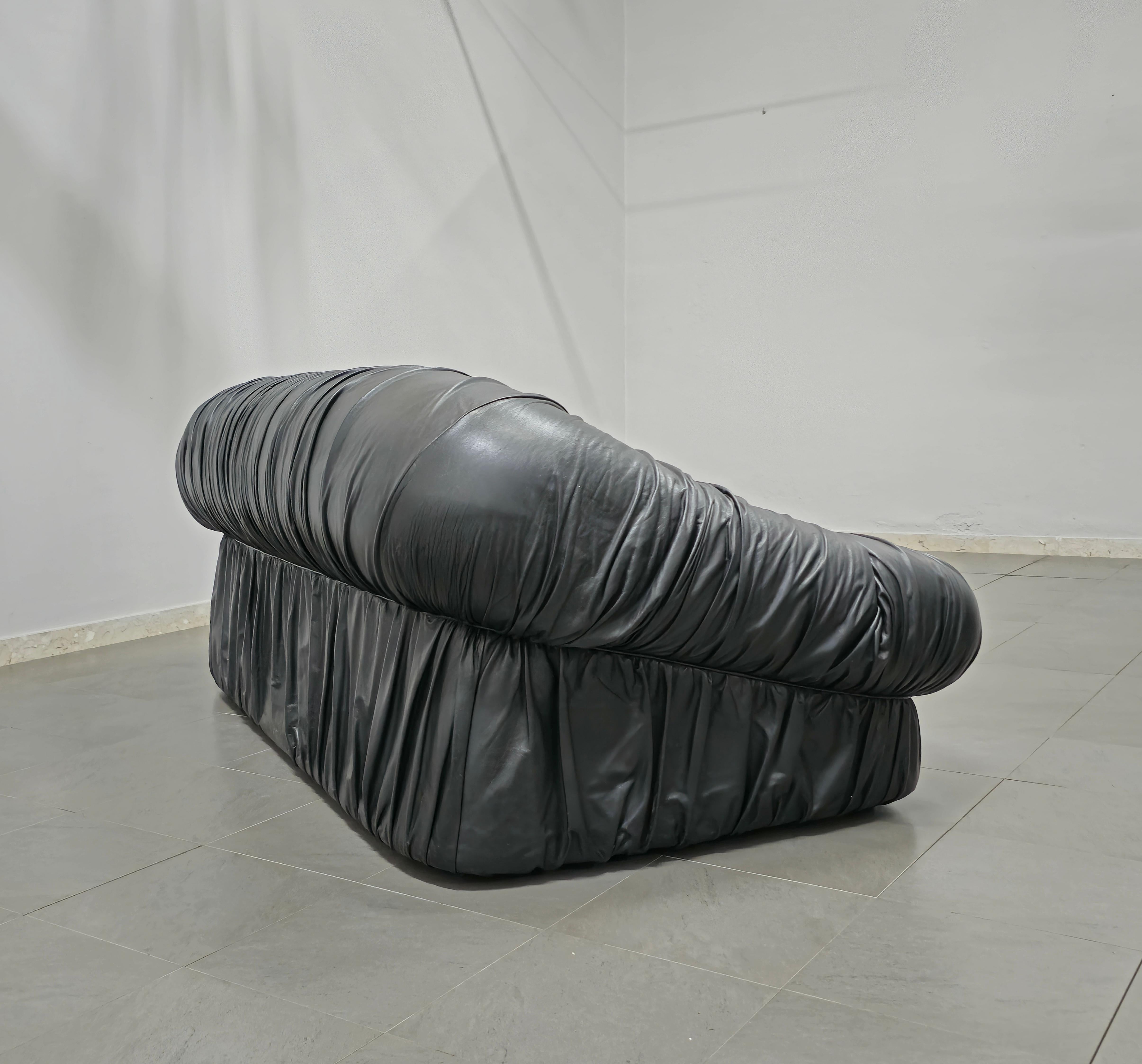 20th Century Sofa Leather De Pas  Durbino and Lomazzi for Dell'oca, Italy, 1970s Mid-century