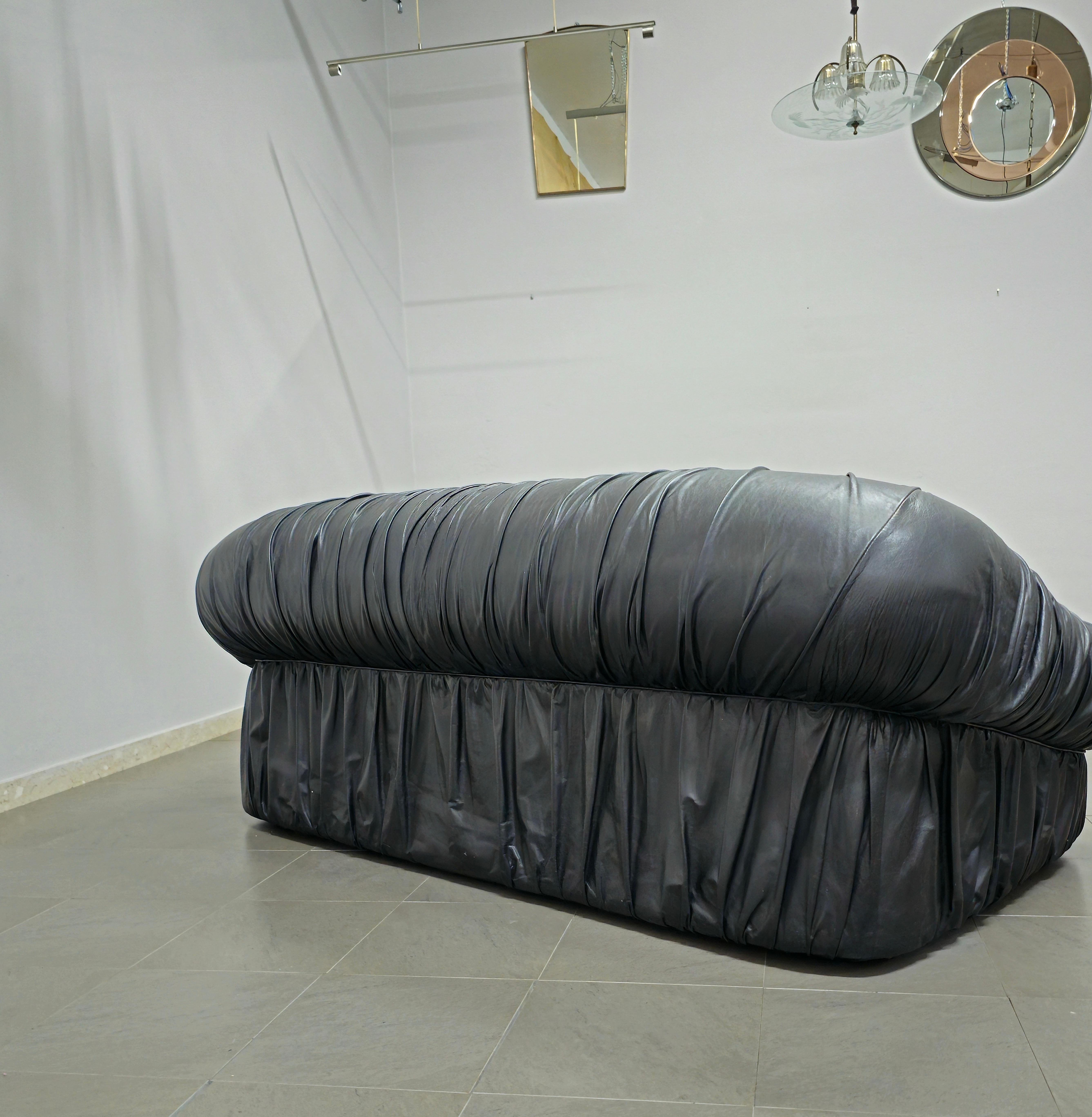 Sofa Leather De Pas  Durbino and Lomazzi for Dell'oca, Italy, 1970s Mid-century 2