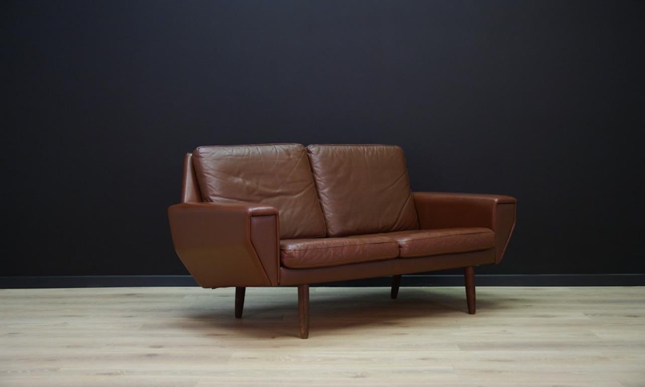 Scandinavian Modern Sofa Leather Vintage Danish Design Retro
