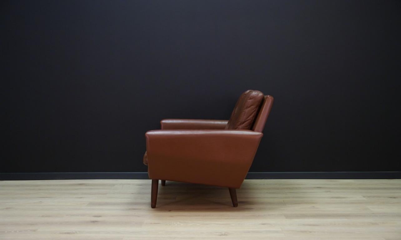 Late 20th Century Sofa Leather Vintage Danish Design Retro