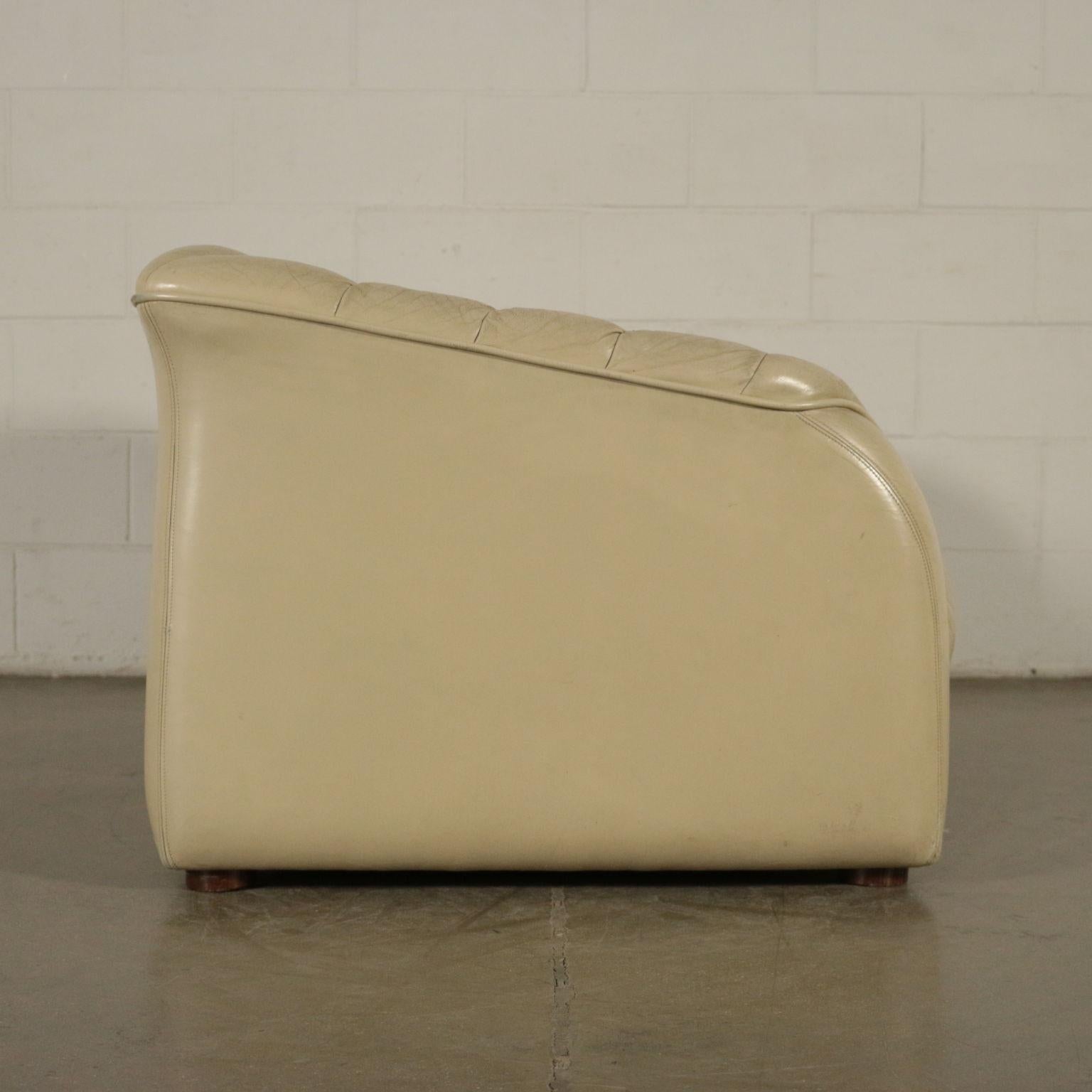 Mid-Century Modern Sofa Leatherette Foam, Italy, 1960s-1970s