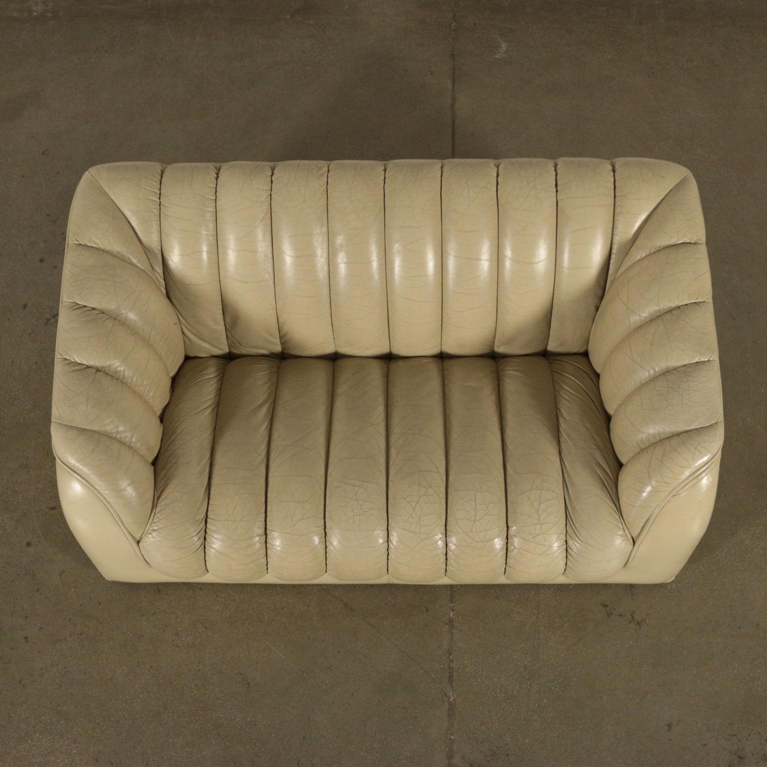 Faux Leather Sofa Leatherette Foam, Italy, 1960s-1970s