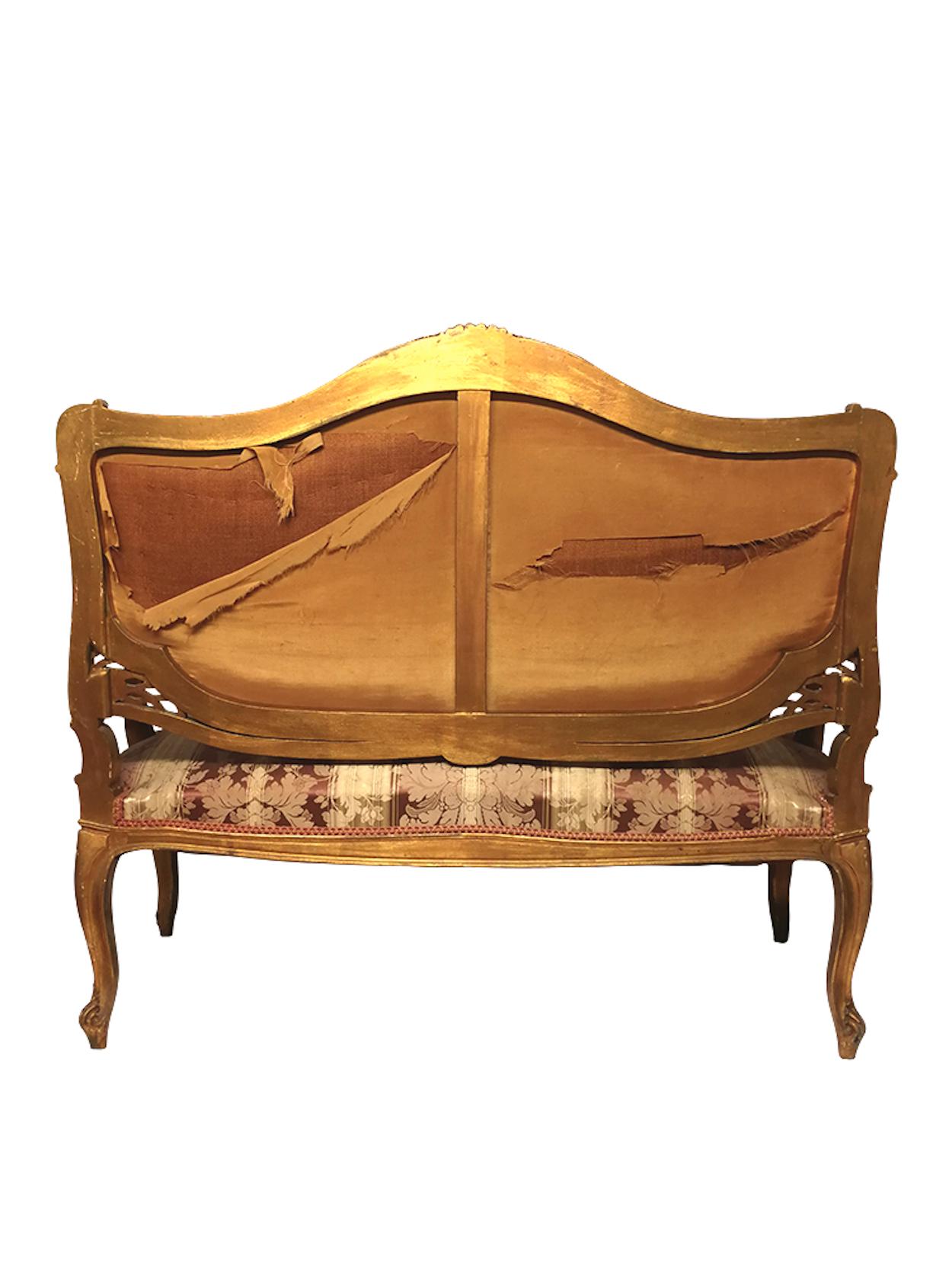 French Sofa Louis XV Style 19th Century  For Sale