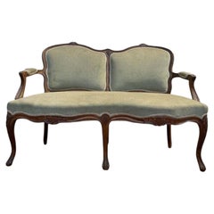 Sofa - Louis XV style bench in green velvet