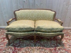Sofa - Louis XV Style Settee in Yellow Silk