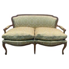 Sofa - Louis XV Style Settee in Yellow Silk