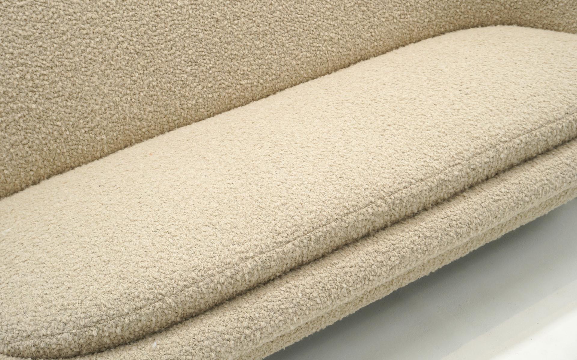 Sofa Loveseat Attributed to Kurt Ostervig. Expertly Restored in Off White Boucle In Excellent Condition For Sale In Kansas City, MO