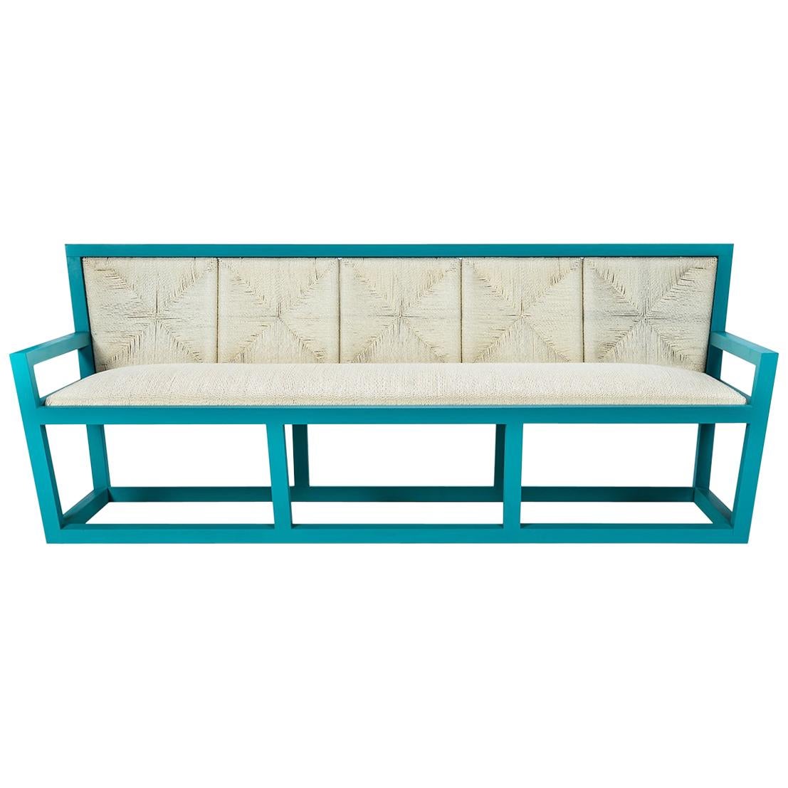 Sofa Mediterraneo in lacquered wood and rope, made in Italy For Sale