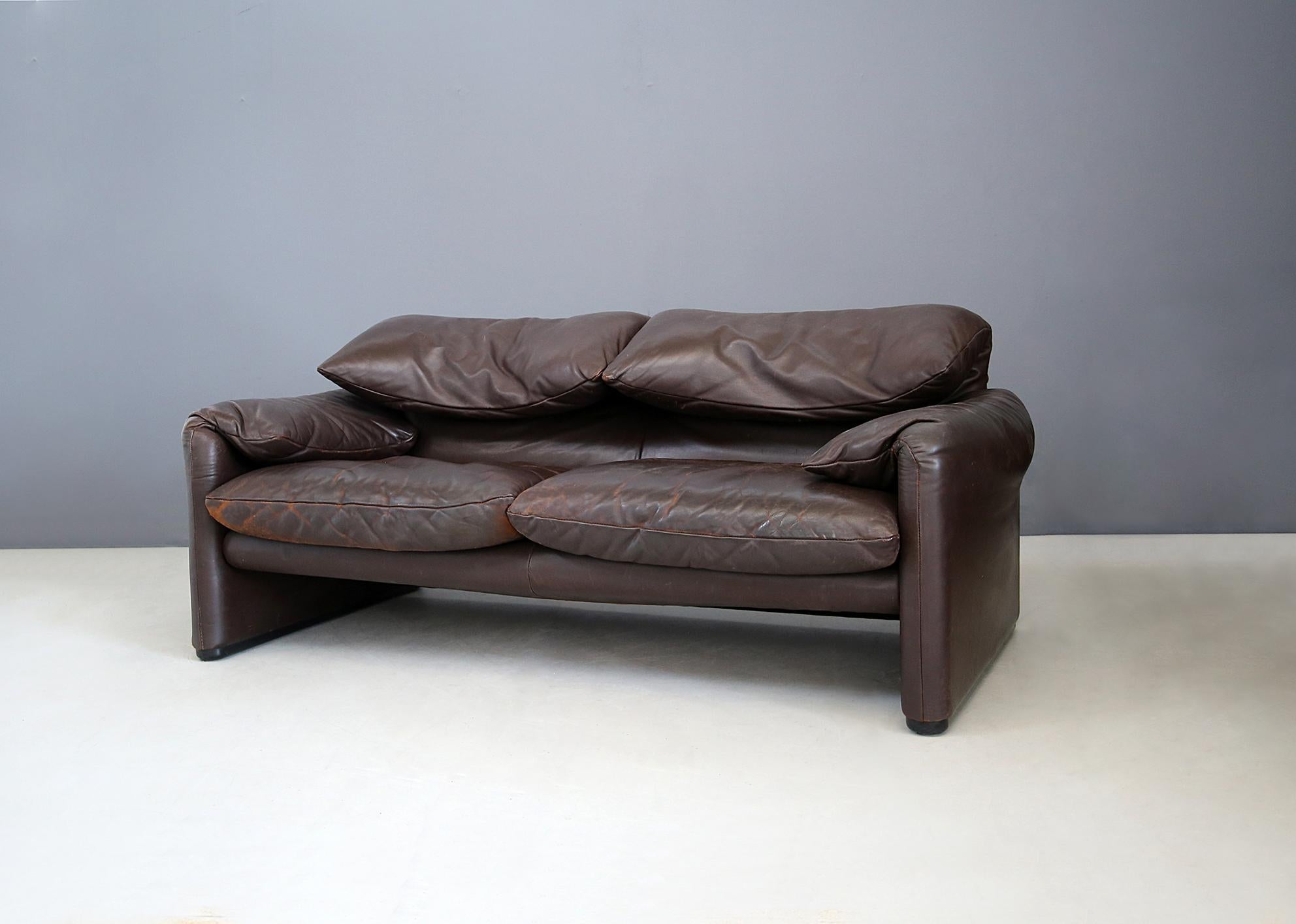 Mid-Century Modern Sofa Midcentury Maralunga by Vico Magistretti for Cassina, 1970s