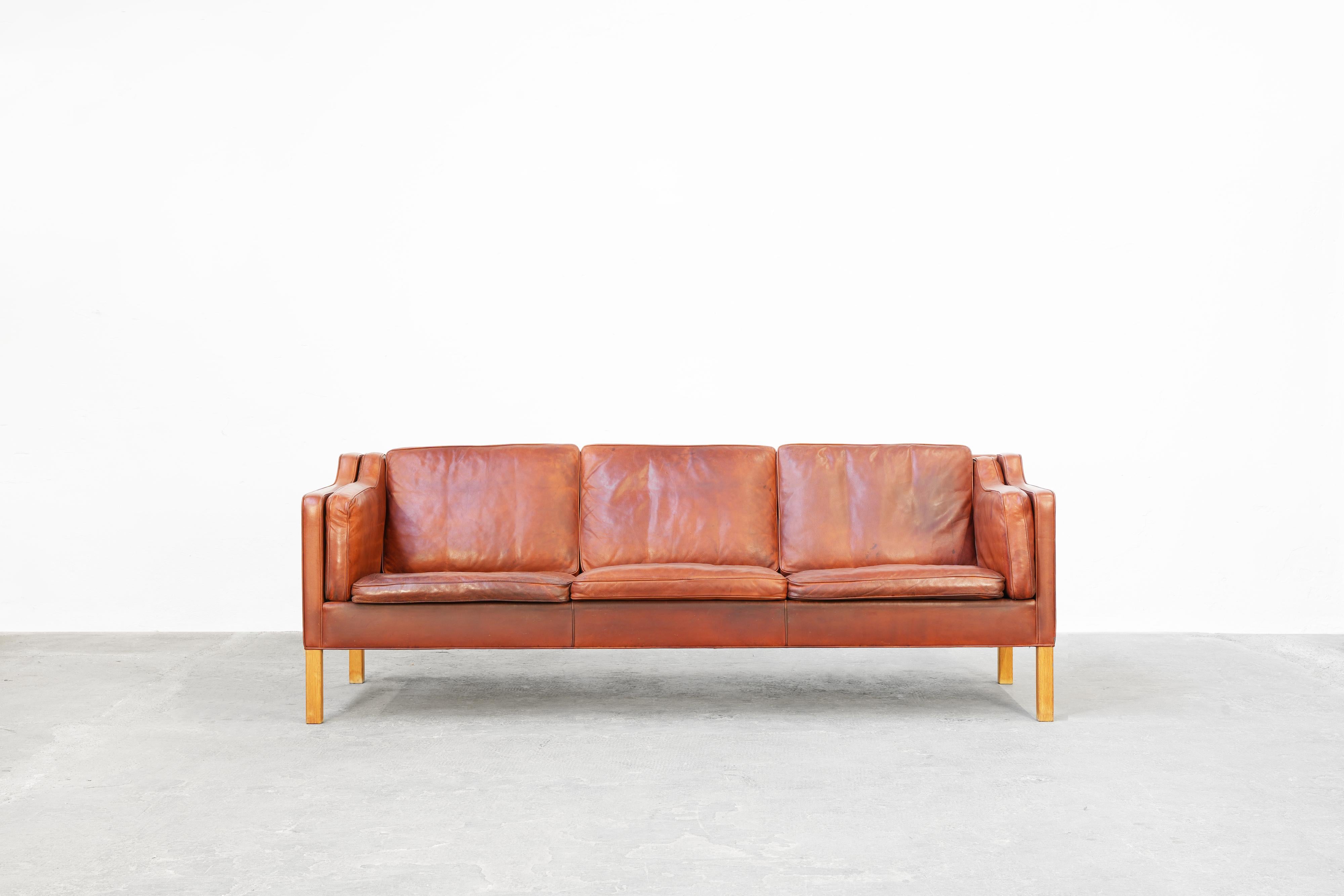 Danish Sofa Mod. 2213 by Børge Mogensen for Fredericia in Leather, Denmark