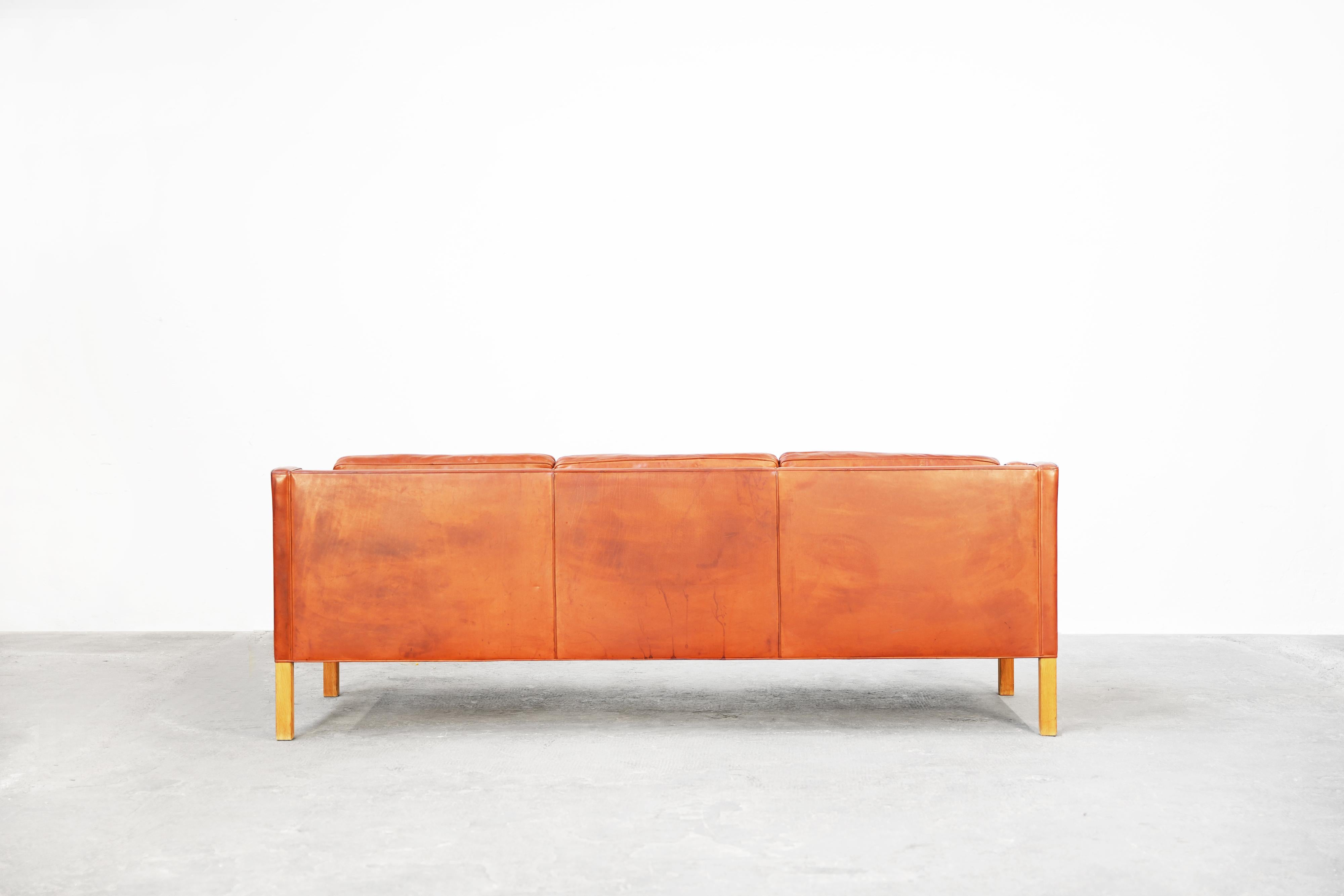 Sofa Mod. 2213 by Børge Mogensen for Fredericia in Leather, Denmark In Good Condition In Berlin, DE