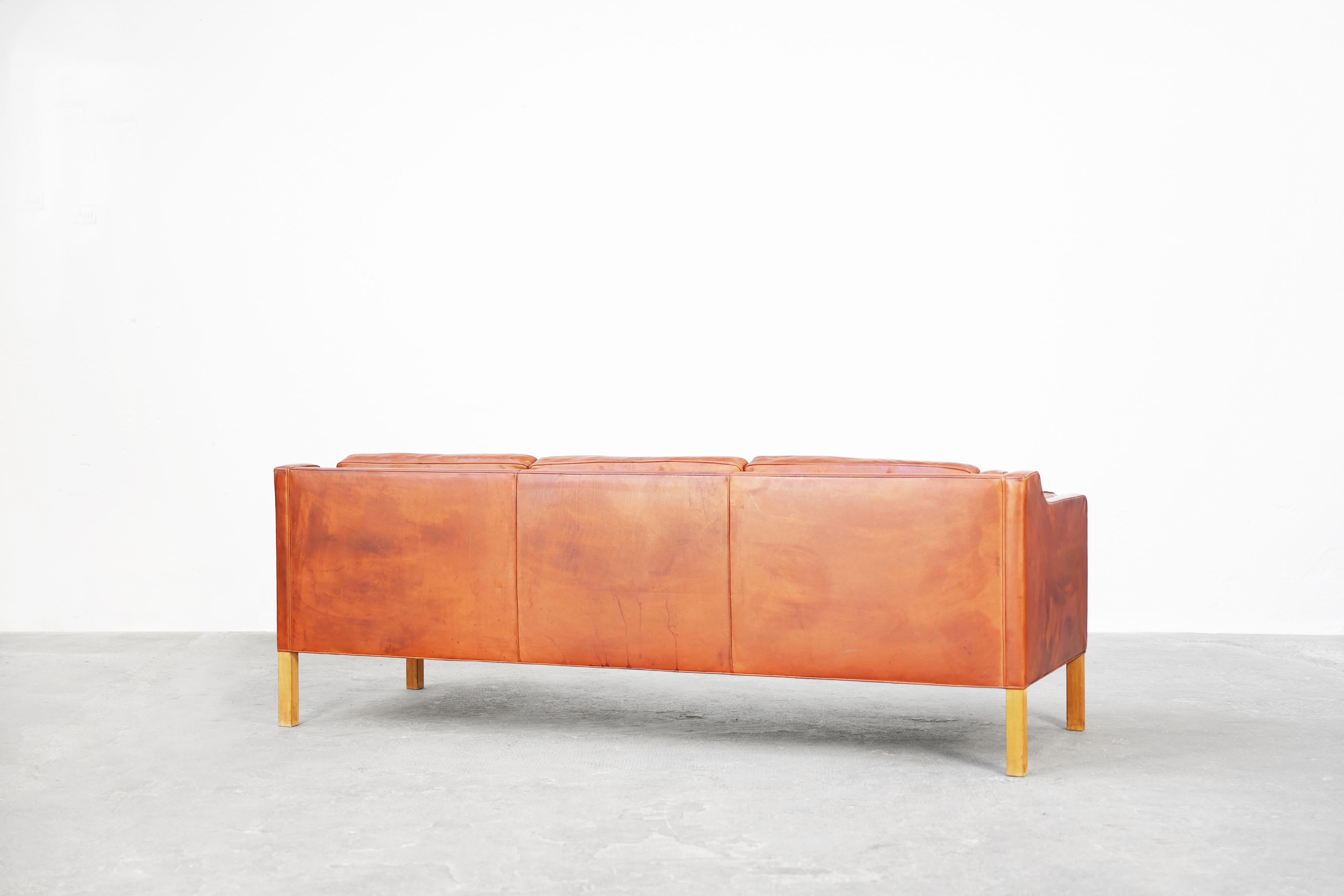 20th Century Sofa Mod. 2213 by Børge Mogensen for Fredericia in Leather, Denmark