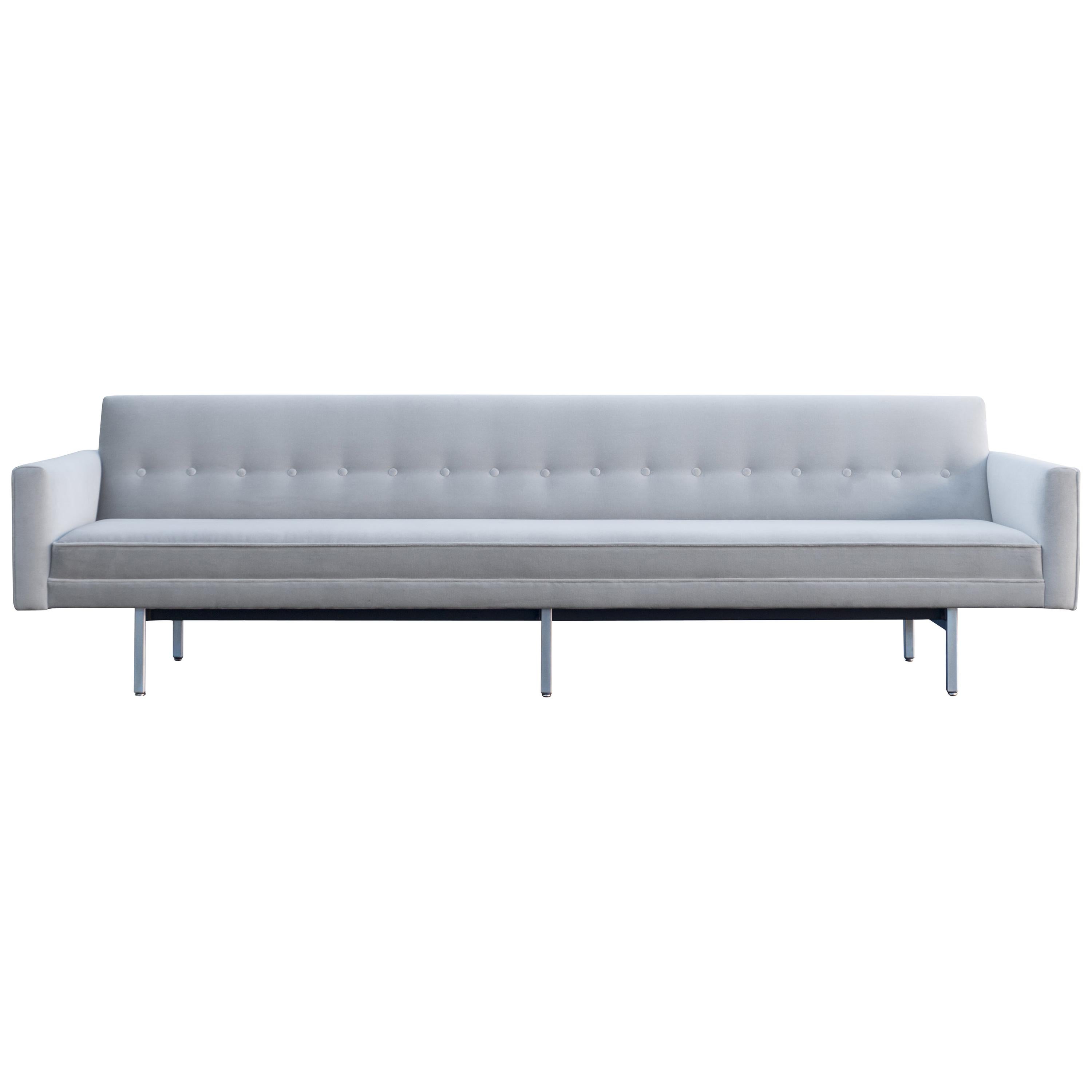 Sofa "Model 0693" in Dove Gray Velvet by George Nelson for Herman Miller