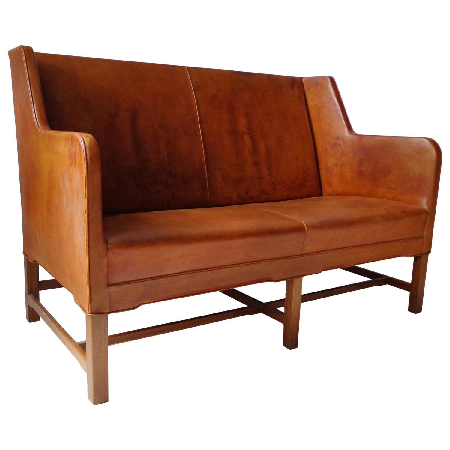 Sofa Model 5011 in Original Cognac Leather by Kaare Klint for Rud Rasmussen  For Sale at 1stDibs