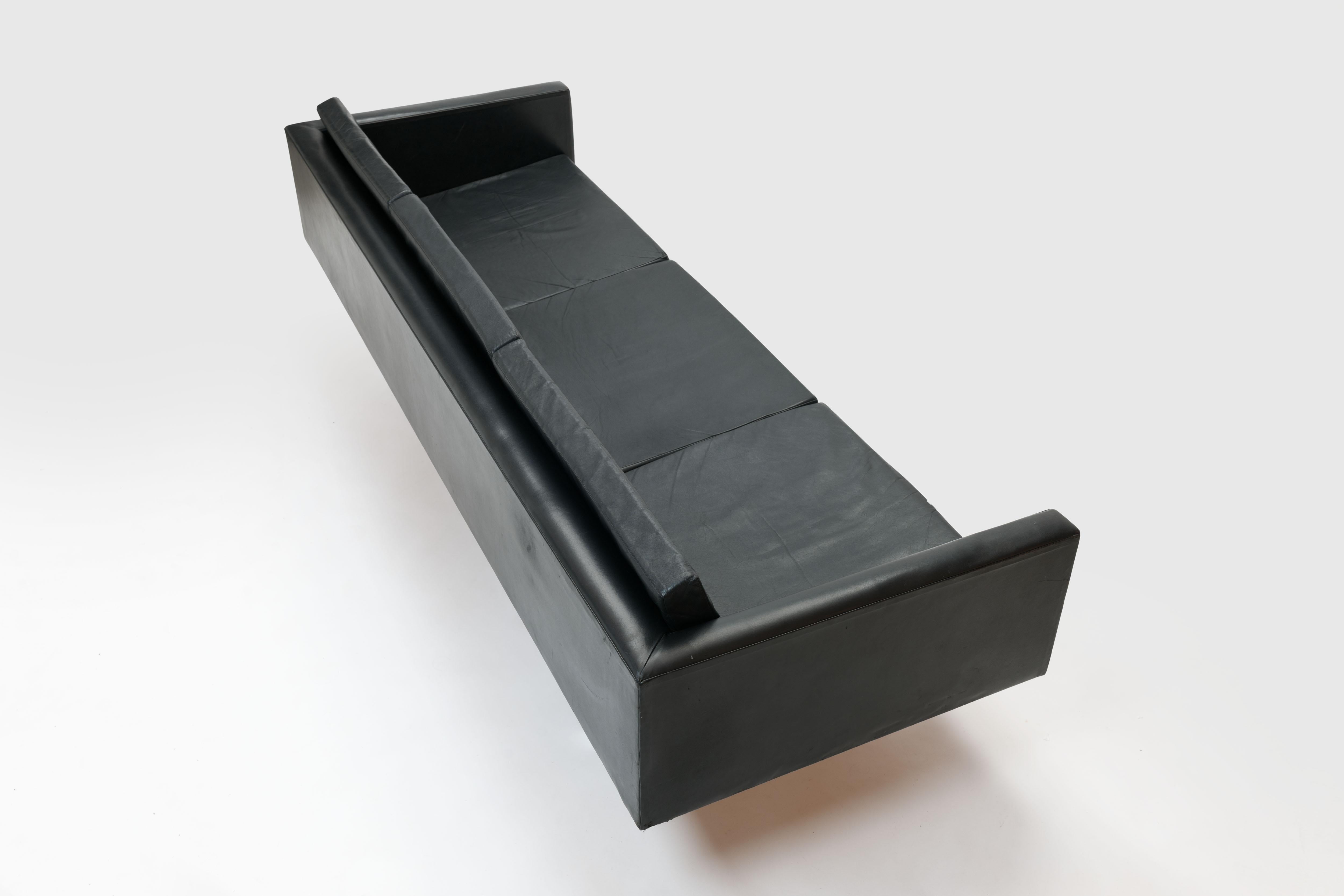 Sofa Model 57 in Black Leather and Steel by Bodil Kjær 1