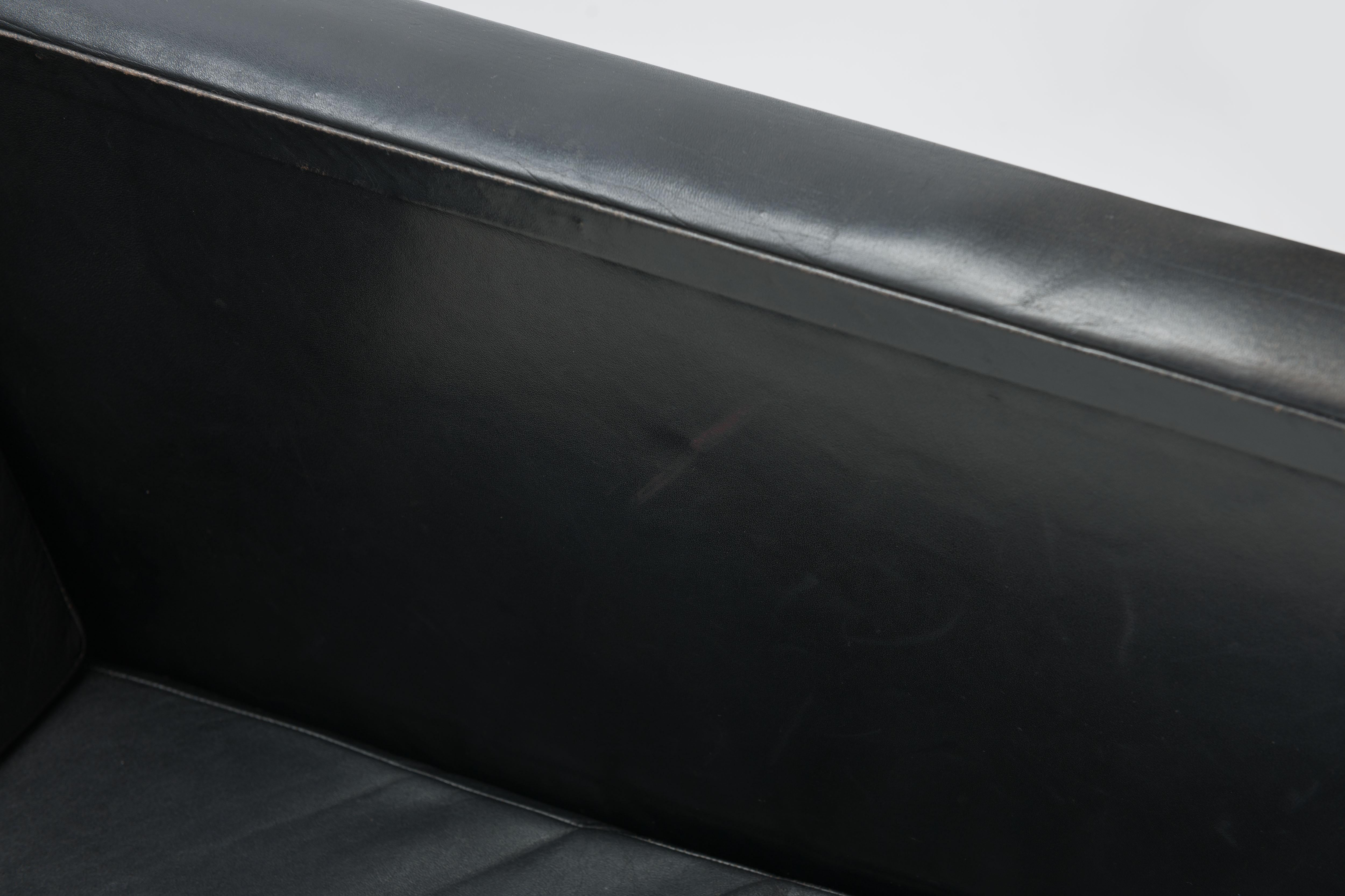 Sofa Model 57 in Black Leather and Steel by Bodil Kjær 5