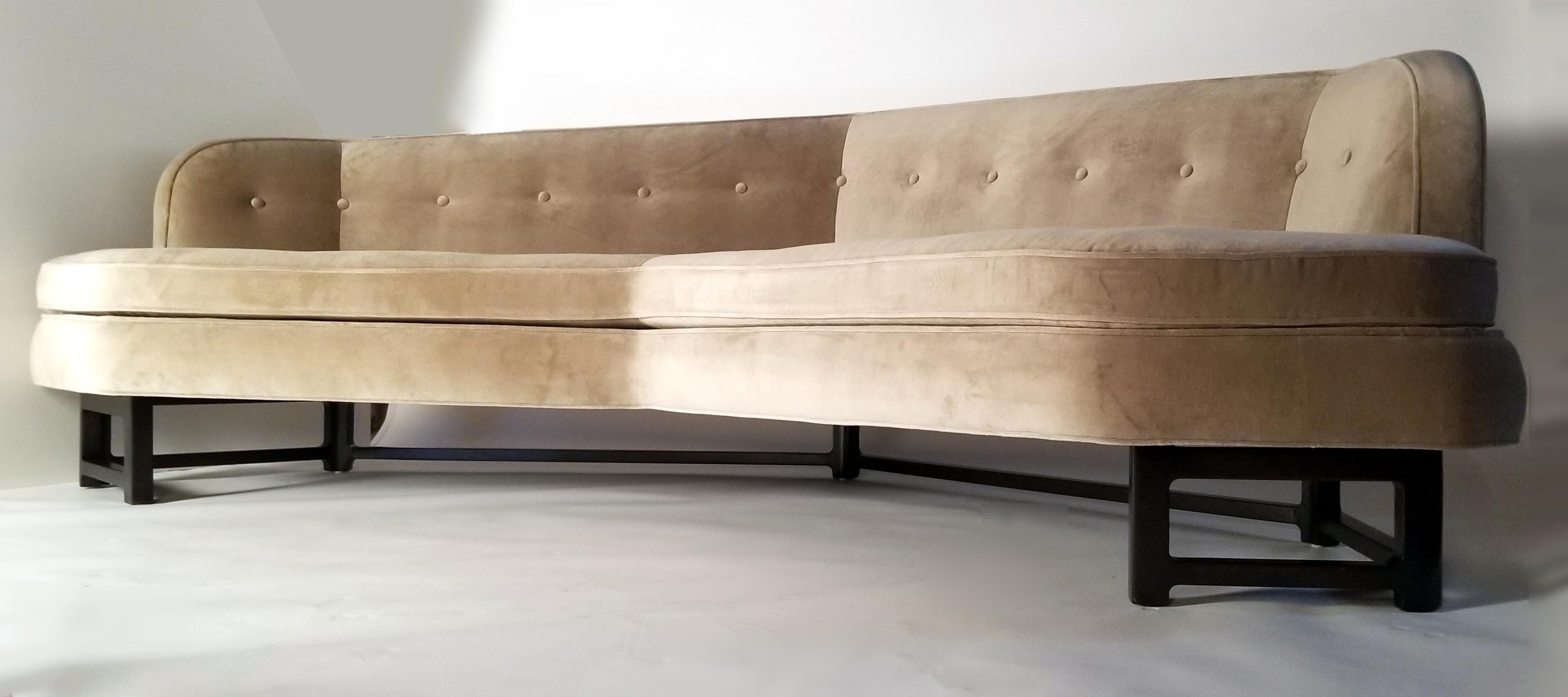 Velvet Sofa Model 6329A Designed Edward Wormley for Dunbar