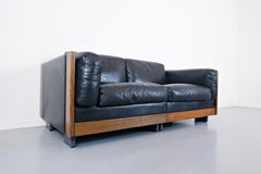 Sofa Model "920" by Afra and Tobia Scarpa for Cassina, Black Leather, 1960s