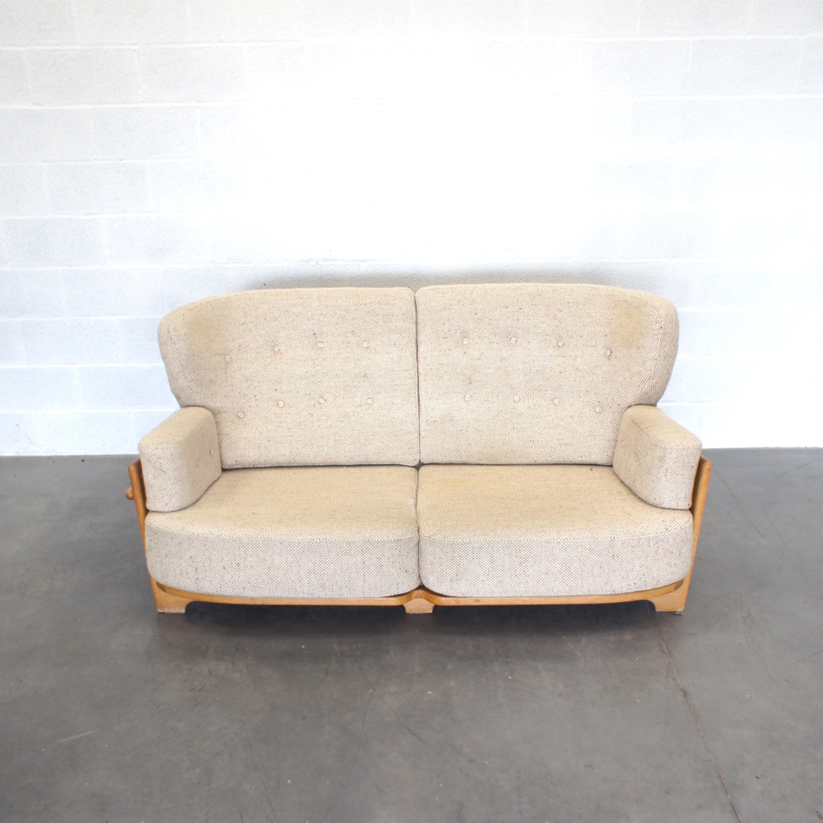 Rare couch designed by Guillerme et Chambron for 