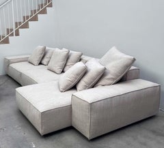 Sofa, Modular Upholstered Design, Right Chaise Configuration, Beige, Italy