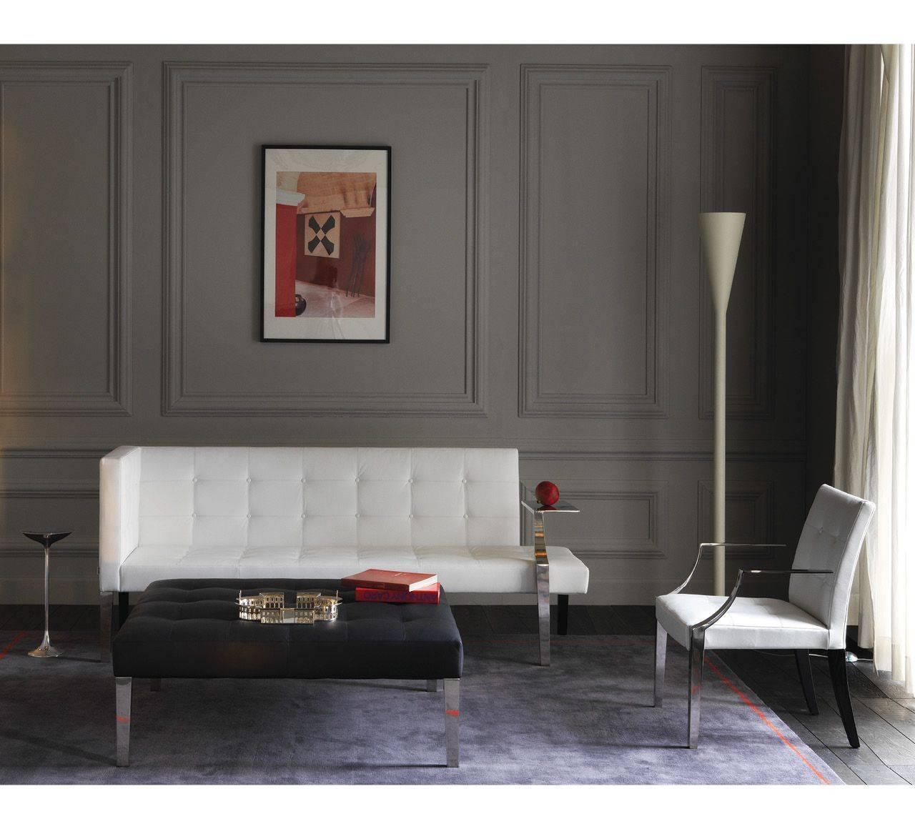 Post-Modern Sofa Monseigneur in White Leather Designed by Philippe Starck for Driade For Sale