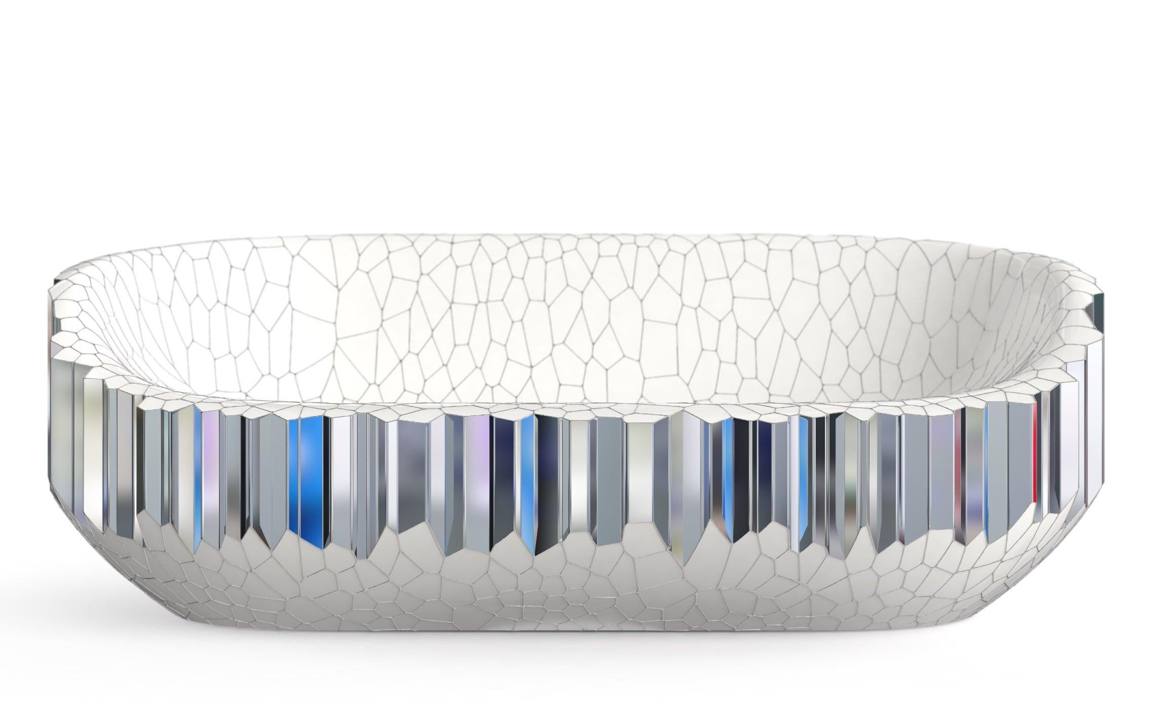 Sofa 'MY Collection' by Michael Young Polished Stainless Steel and Enamel In New Condition In Beverly Hills, CA