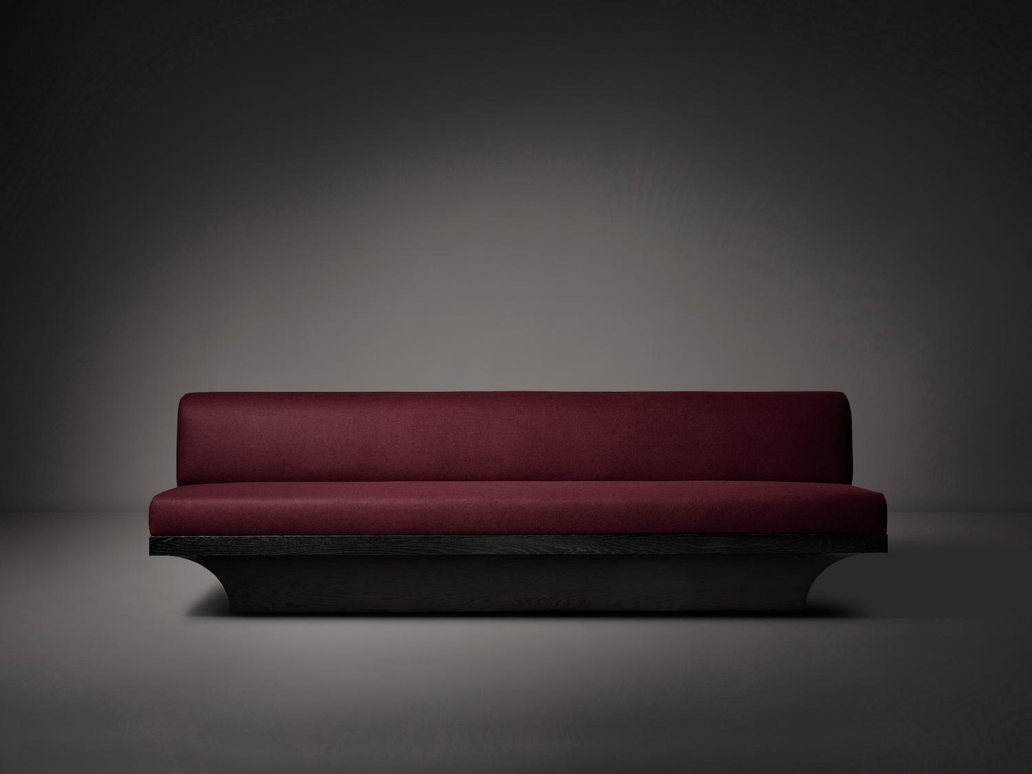Sofa – Eiche, Polsterung aus reiner Wolle in Dunkelgrau – Acer von Mokko (Brutalismus) im Angebot