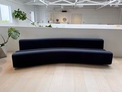Sofa, Pierre Paulin, Curved Modular Design, Navy Blue Upholstery, Italy