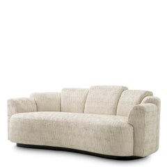 Sofa S in Creststone Beige Fabric with Black Base