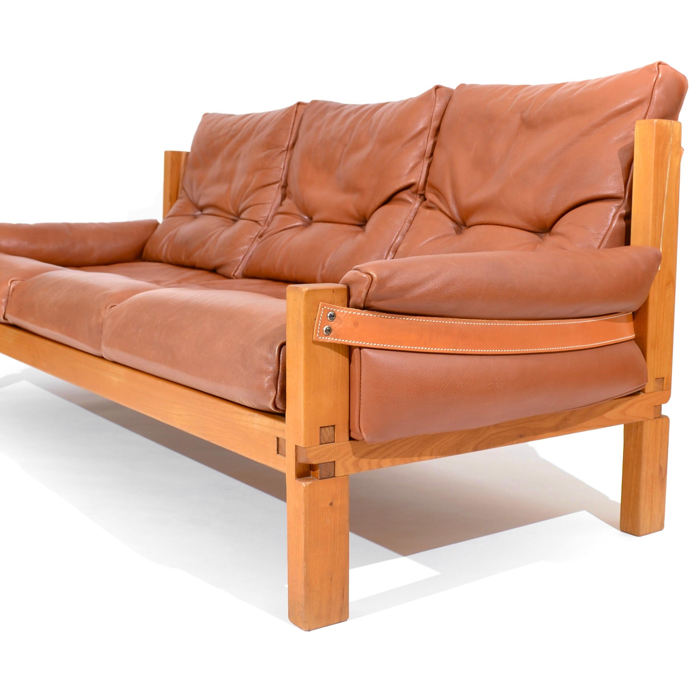 Mid-Century Modern Sofa S32, Pierre Chapo, France, 1967 For Sale