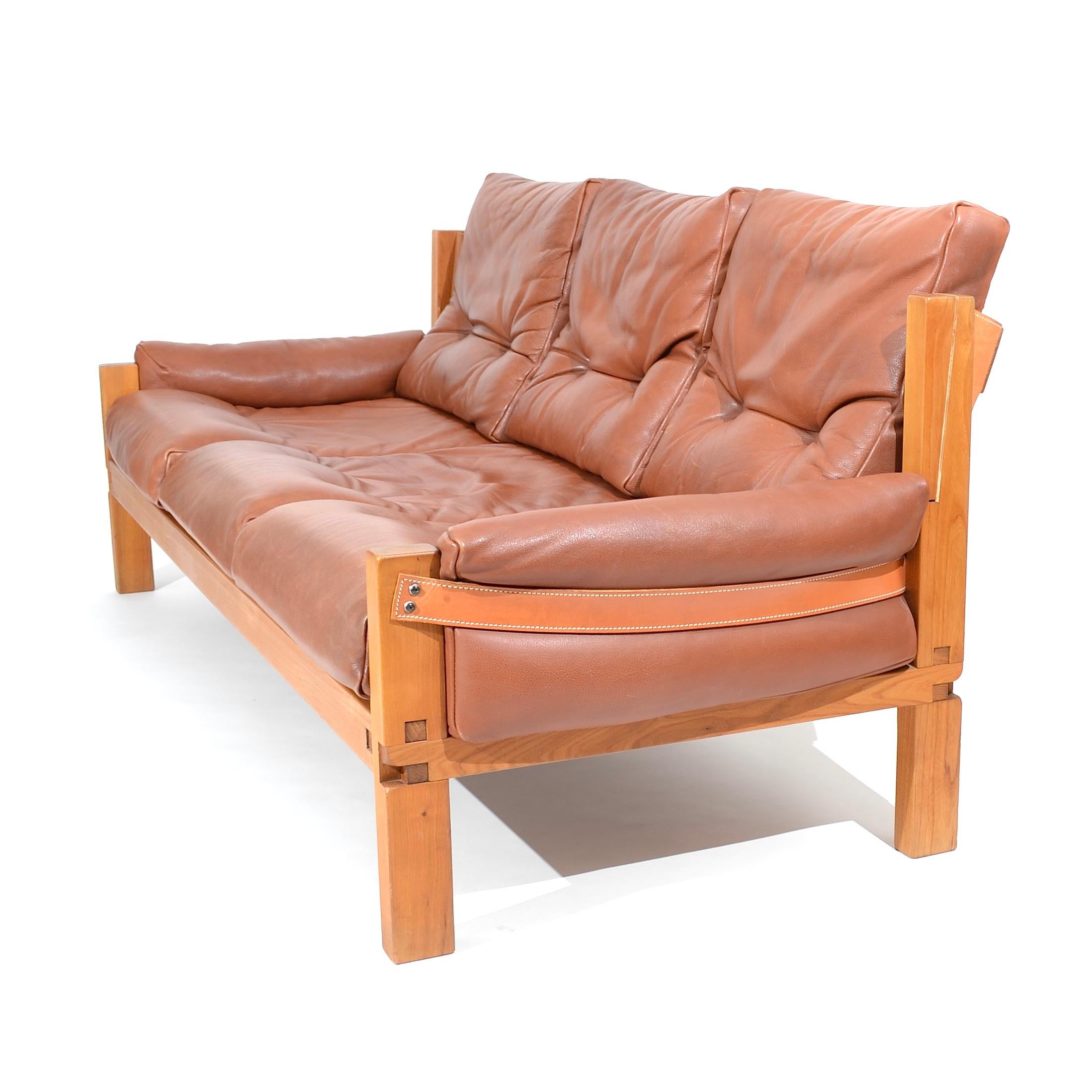 Mid-Century Modern Canapé S32, Pierre Chapo, France, 1967 en vente