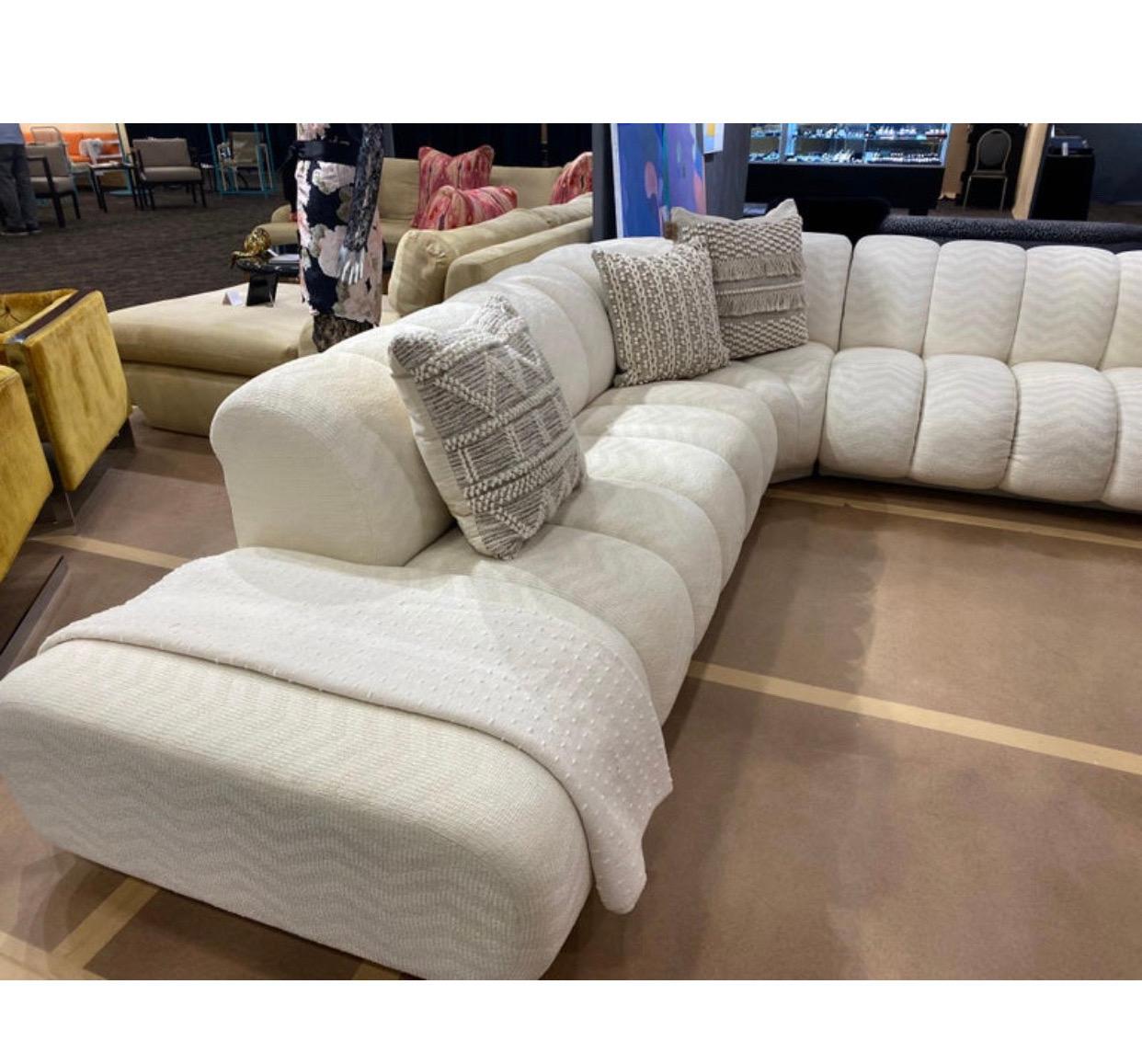 Channel Tufted Modern Sofa in the Style of Icon Steve Chase by Directional 3