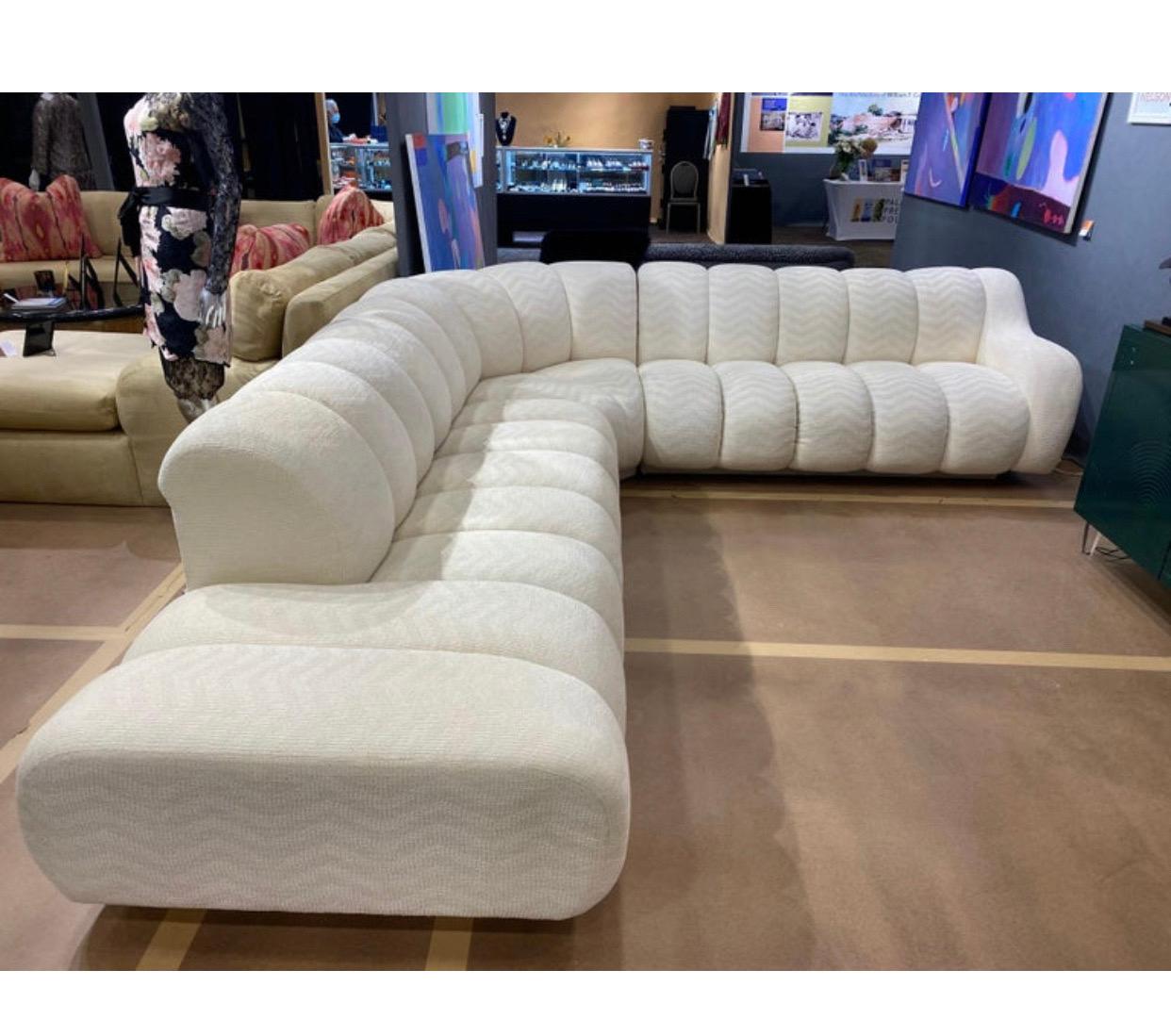 Hand-Crafted Channel Tufted Modern Sofa in the Style of Icon Steve Chase by Directional