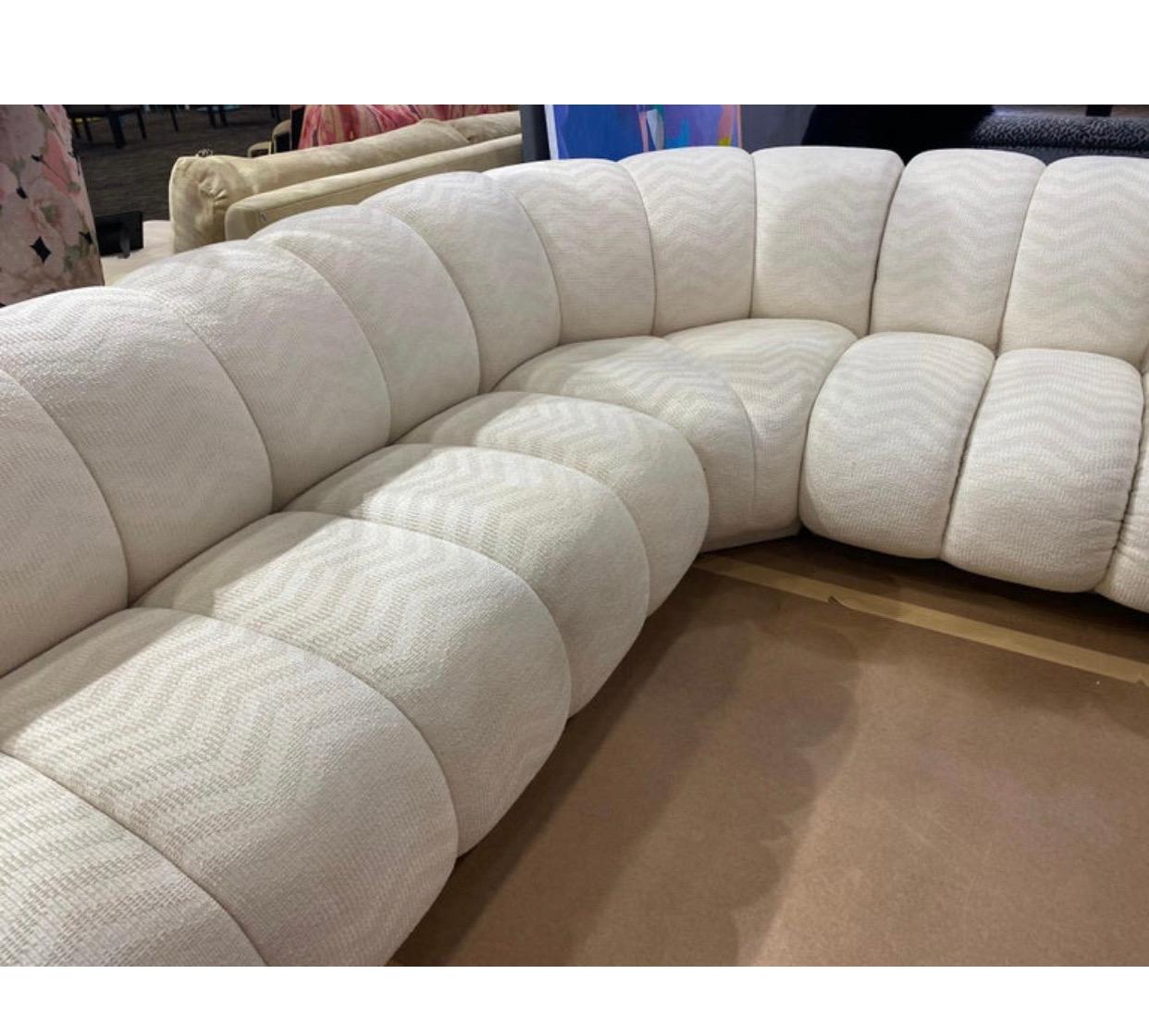 Late 20th Century Channel Tufted Modern Sofa in the Style of Icon Steve Chase by Directional