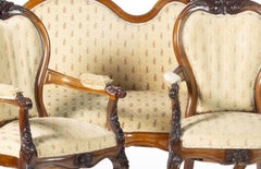 Sofa set and pair of armchairs - 19th century