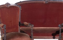 Sofa set and two armchairs in Noble Wood - 19th century