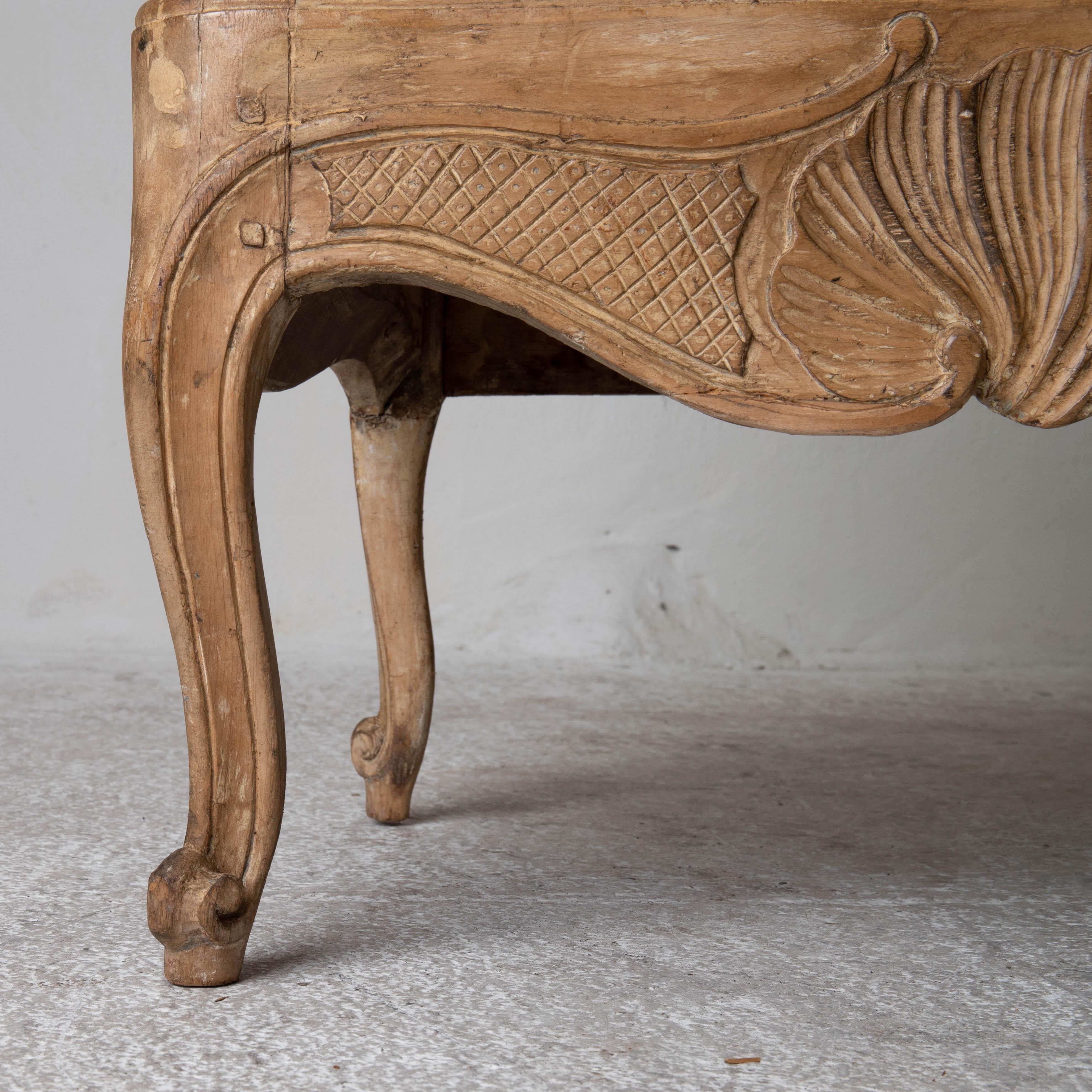 Sofa Settee Swedish Rococo Period Raw Finish Sweden 6