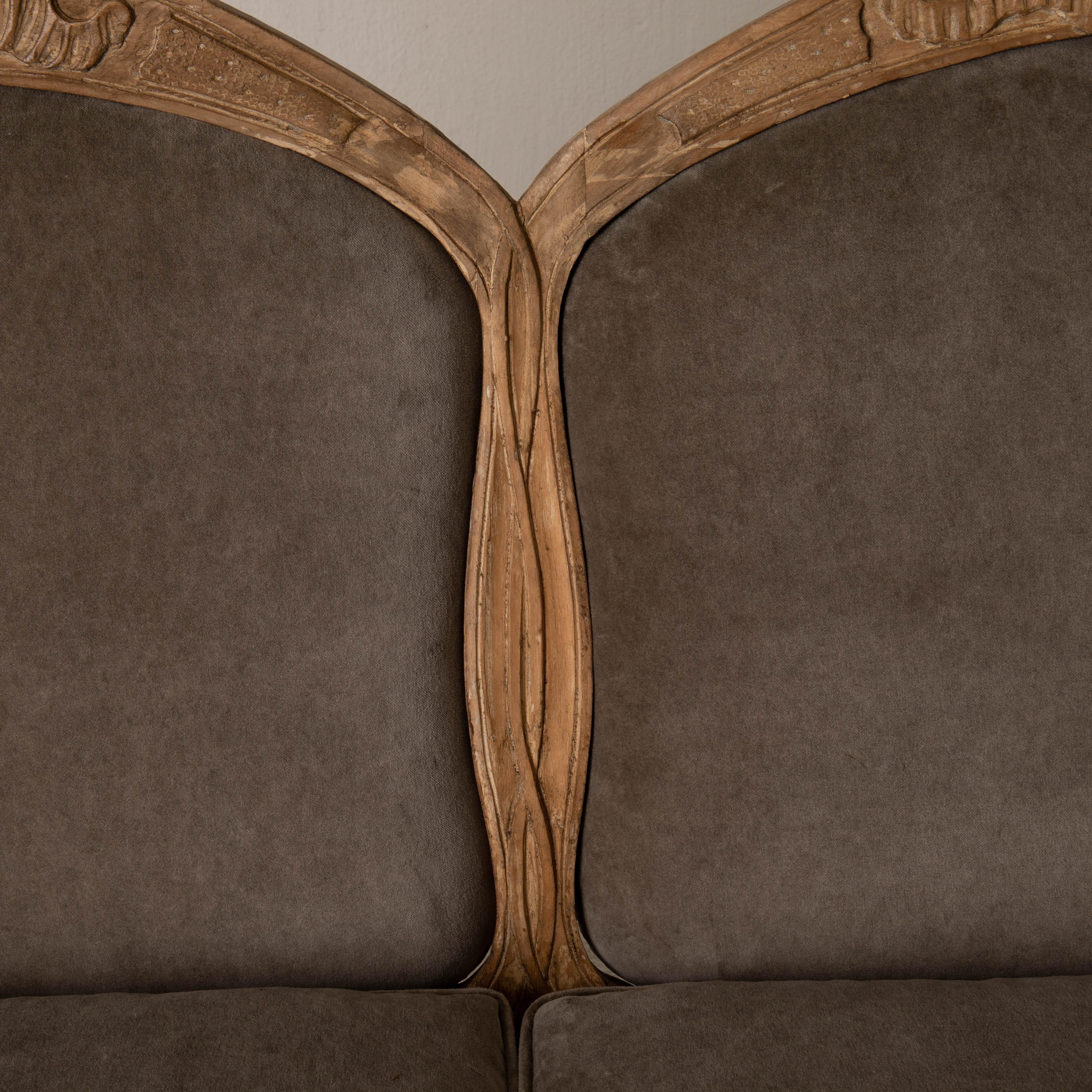 Sofa Settee Swedish Rococo Period Raw Finish Sweden 7