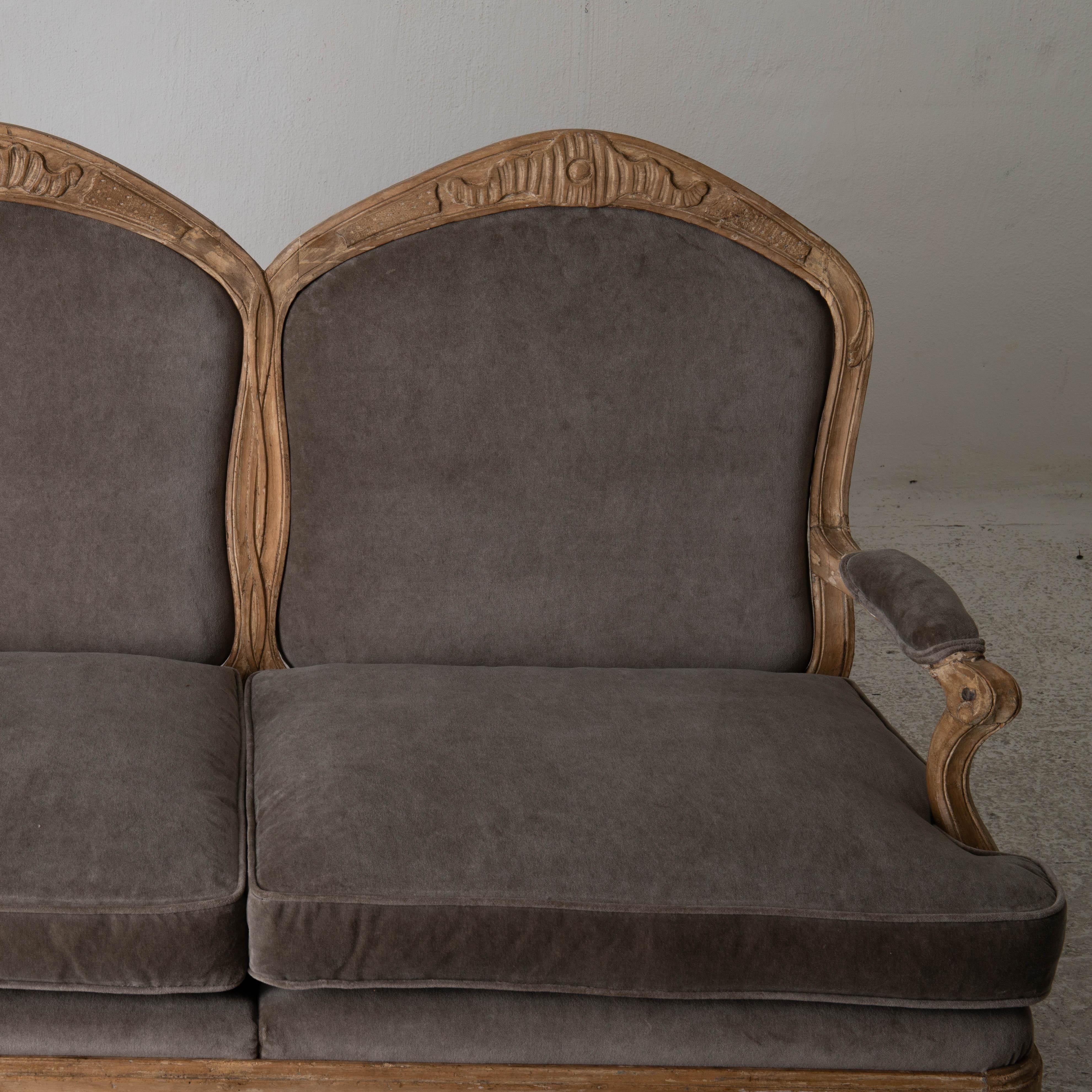 Sofa Settee Swedish Rococo Period Raw Finish Sweden 9