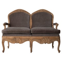 Canapé Settee suédois d'époque rococo finition brute Suède