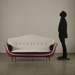 Sofa Spring Foam Velvet, Italy, 1950s