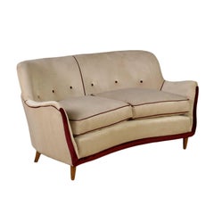 Sofa Springs Padding Velvet Upholstery Vintage, Italy, 1950s