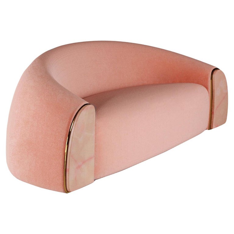 Sofa Stein Rosa Stoff Rosa Onyx von Alter Ego Studio im Angebot bei 1stDibs Deutschland