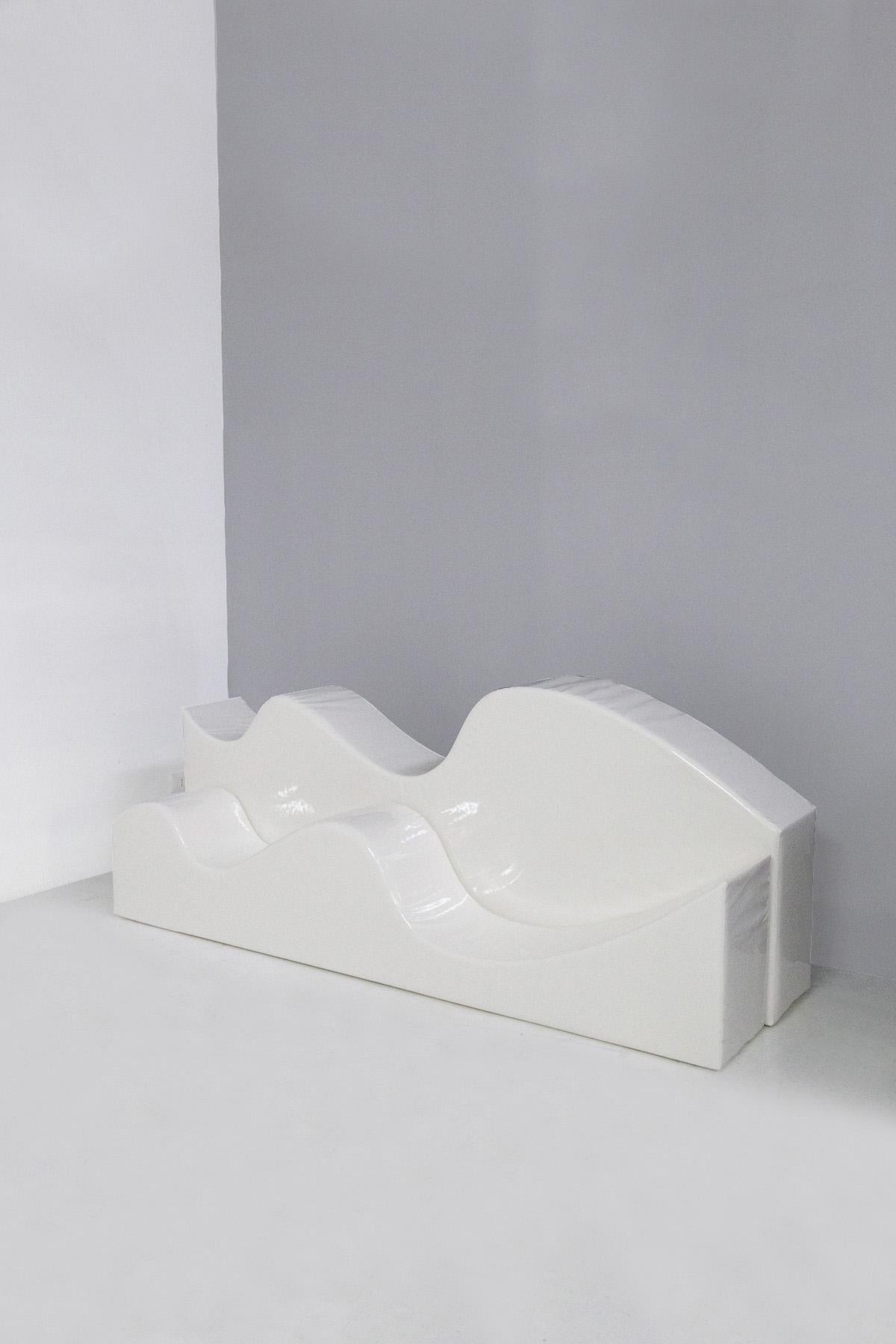 Mid-Century Modern Sofa Superonda White by Archizoom for Poltronova