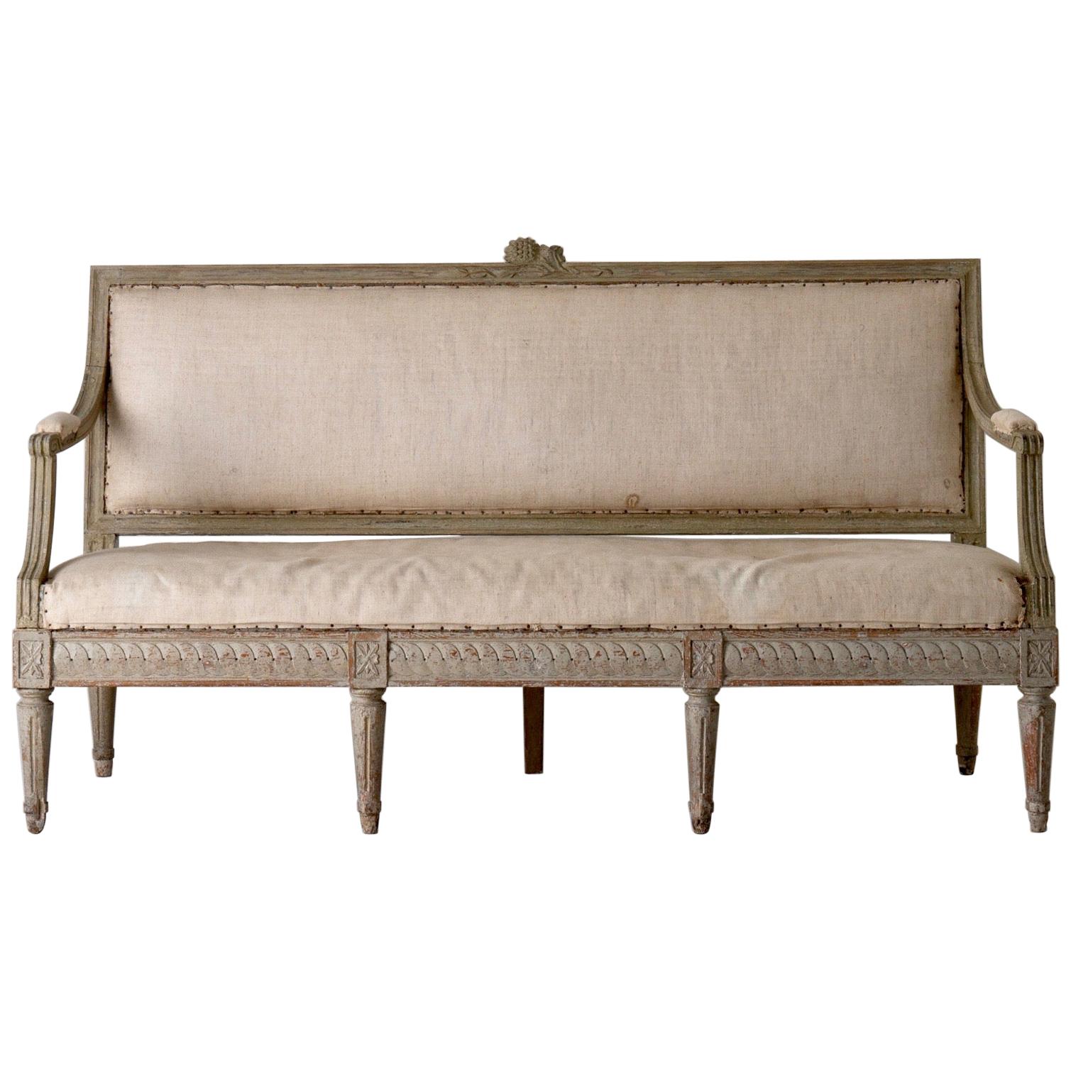 Sofa Swedish Gustavian Neoclassical 18th Century Original Paint Sweden