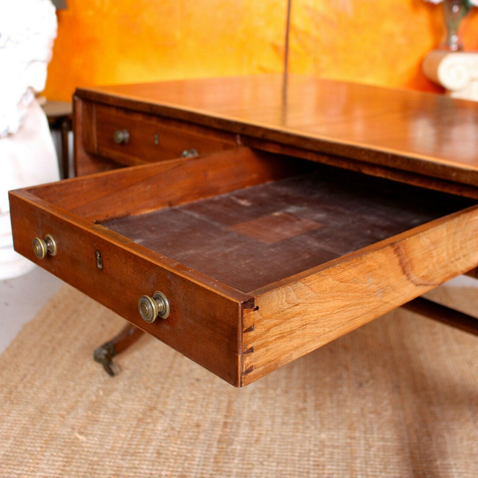 Sofa Table 19th Century Writing Desk Mahogany Drop Leaf Table For Sale 6