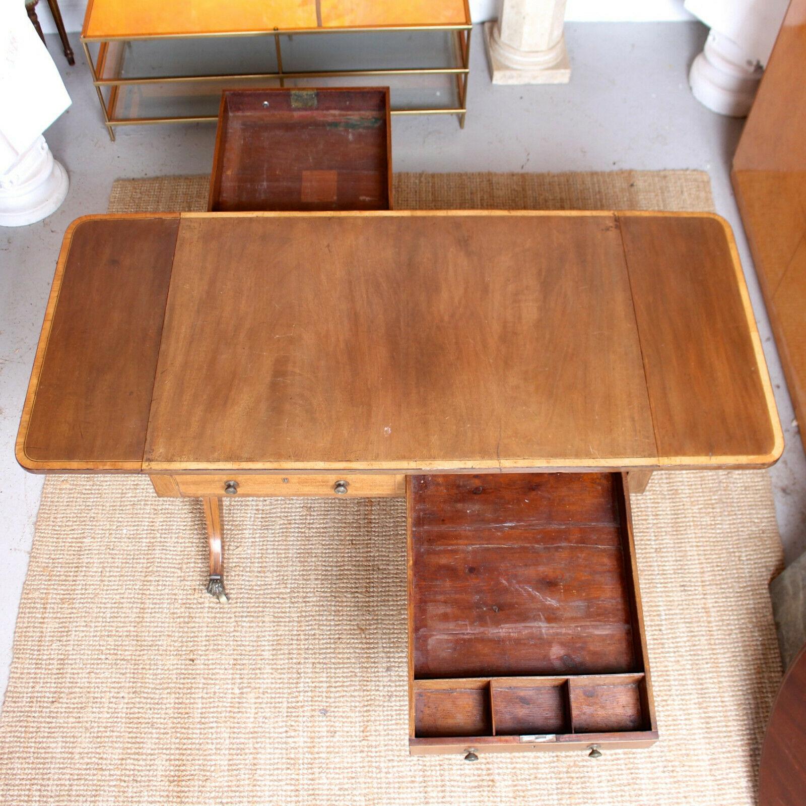 Sofa Table 19th Century Writing Desk Mahogany Drop Leaf Table For Sale 5