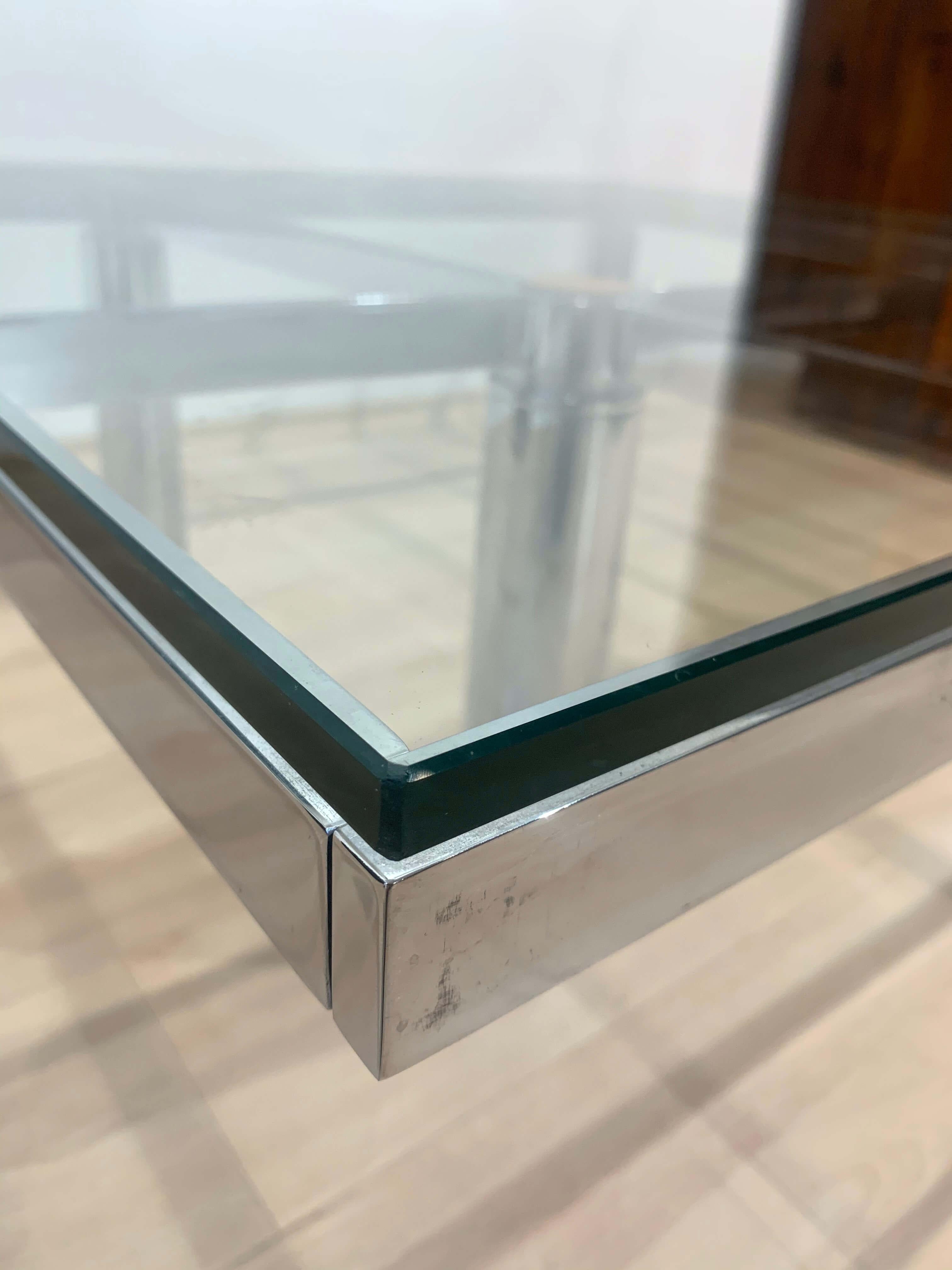 Coffee Table 'Andre' by Afra & Tobia Scarpa, Chromed and Glass, Italy circa 1970 3