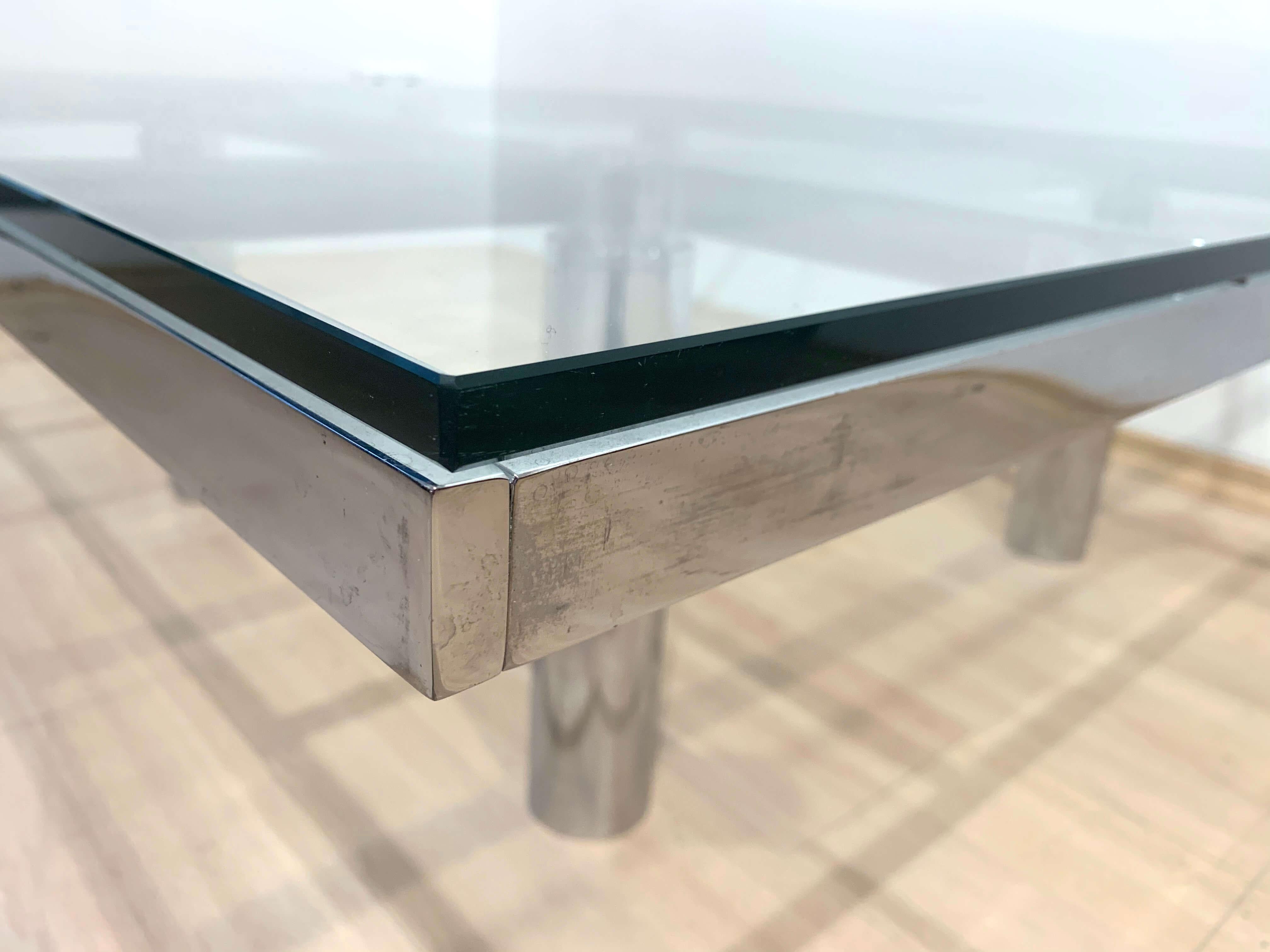 Coffee Table 'Andre' by Afra & Tobia Scarpa, Chromed and Glass, Italy circa 1970 8