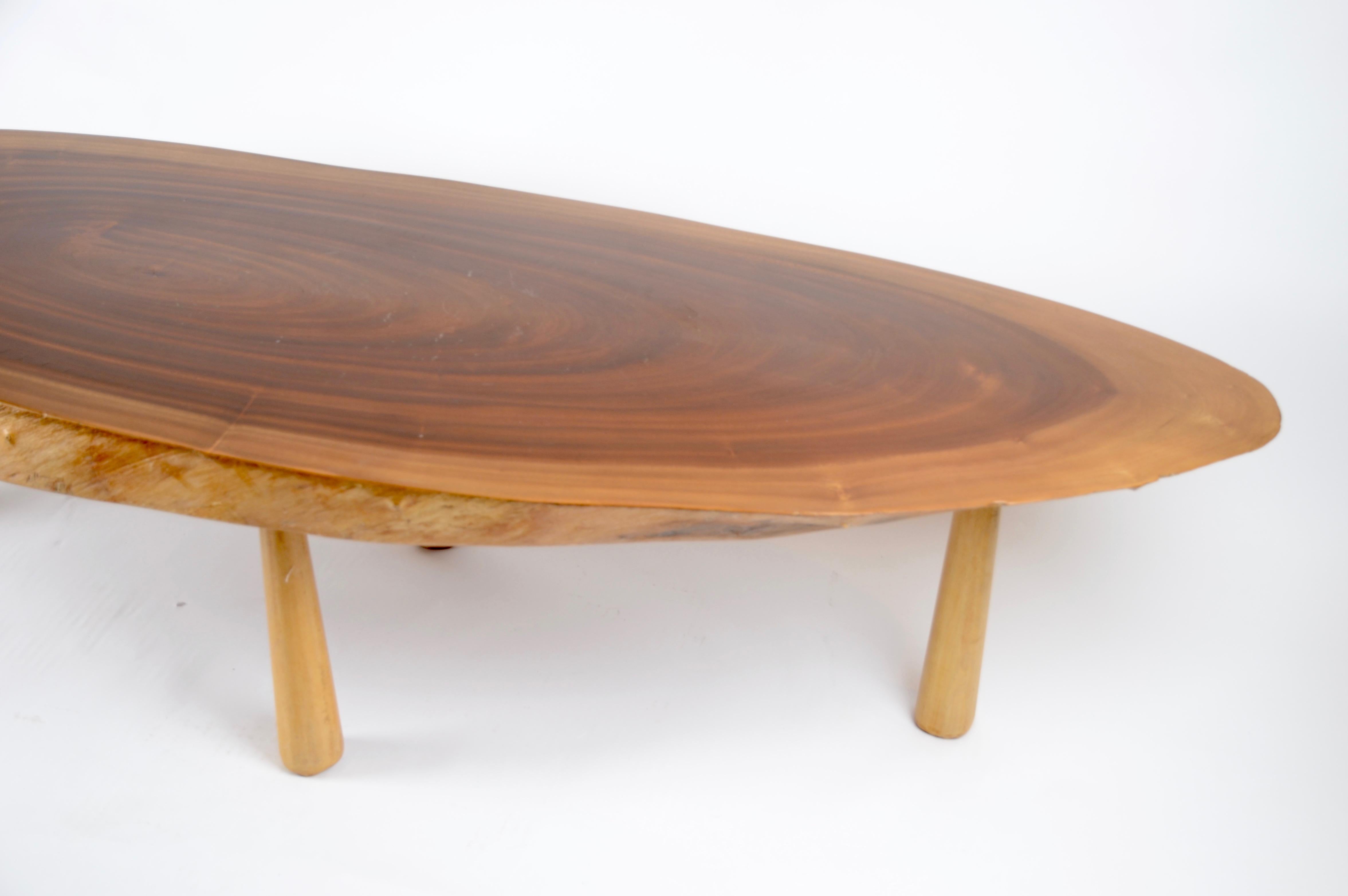 Coffee table in wood, made in central Europe, 1970s.